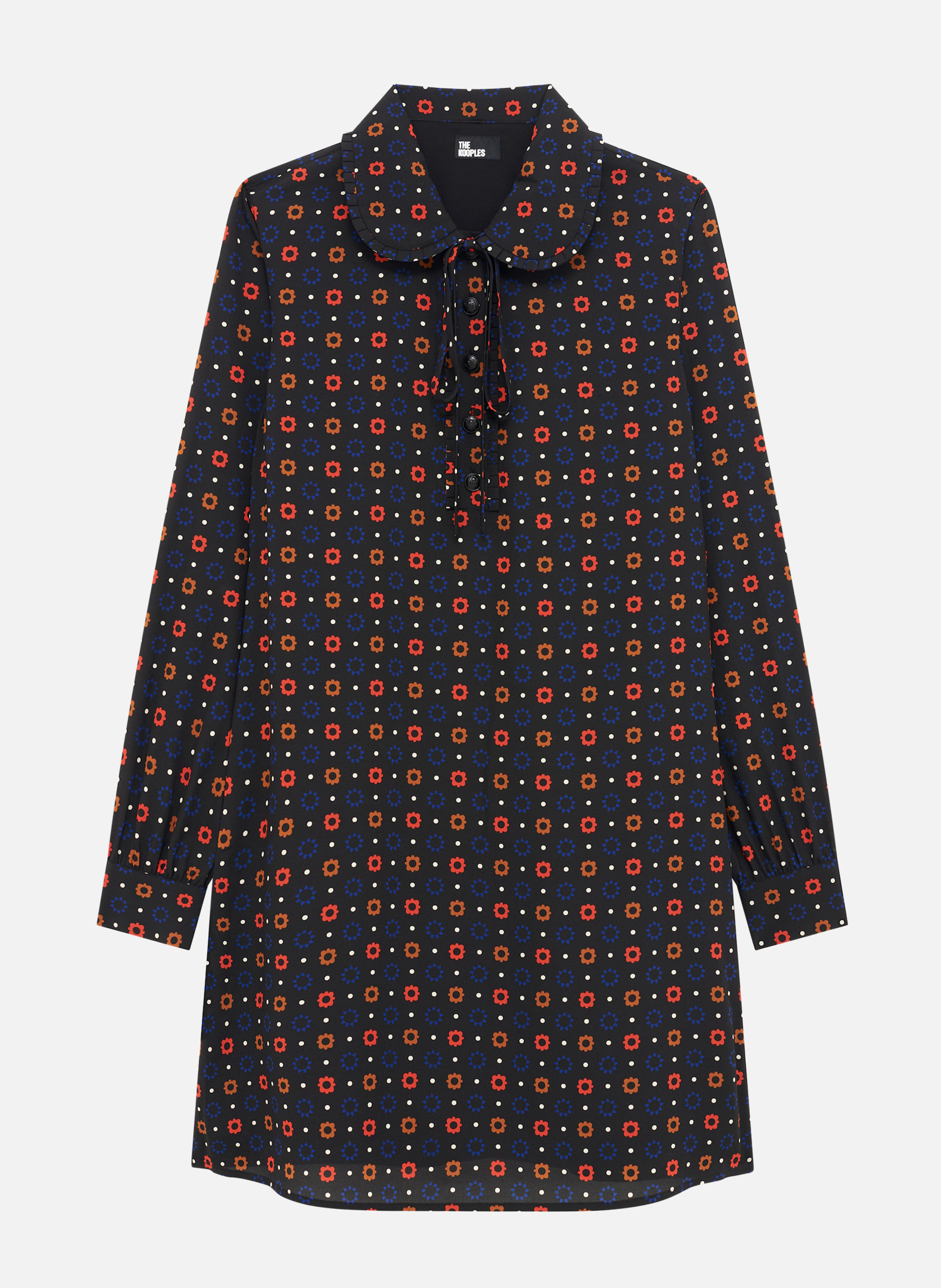 Short dress in printed silk blend fabric THE KOOPLES Black