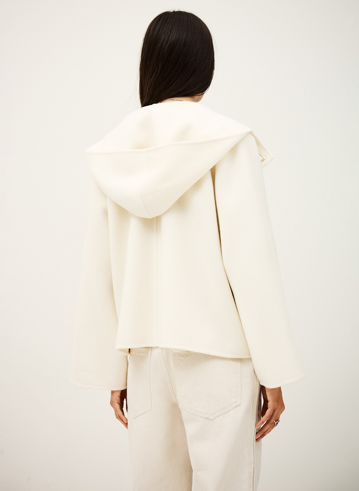 Korte wollen jas met capuchon BA&SH Beige