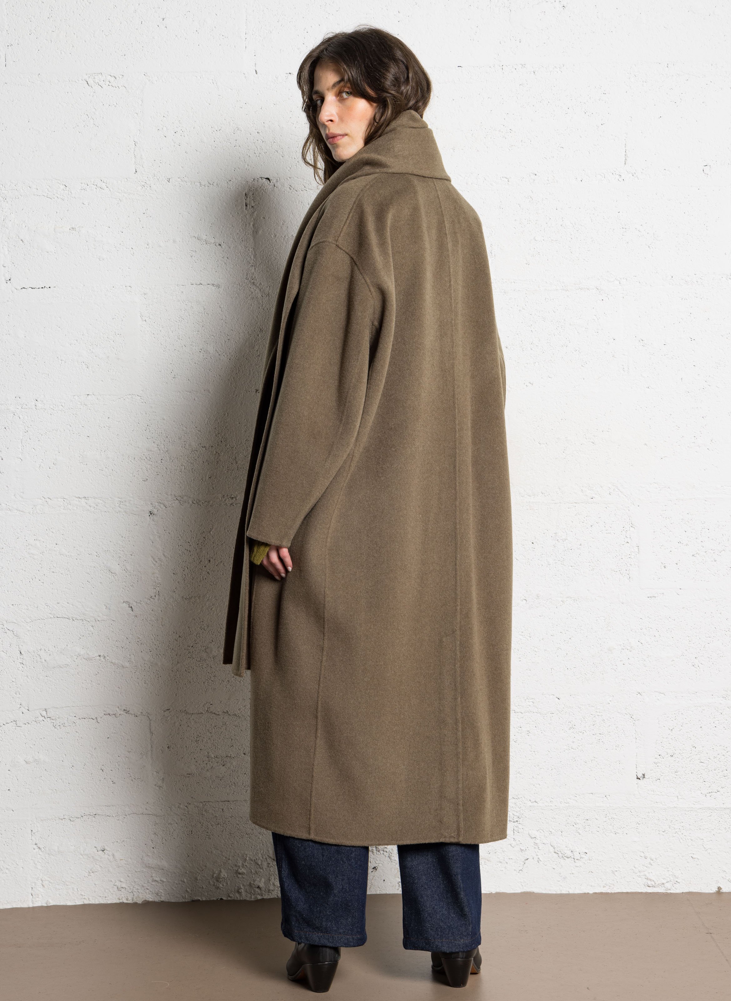 Manteau oversize en laine mélangée SOEUR Beige