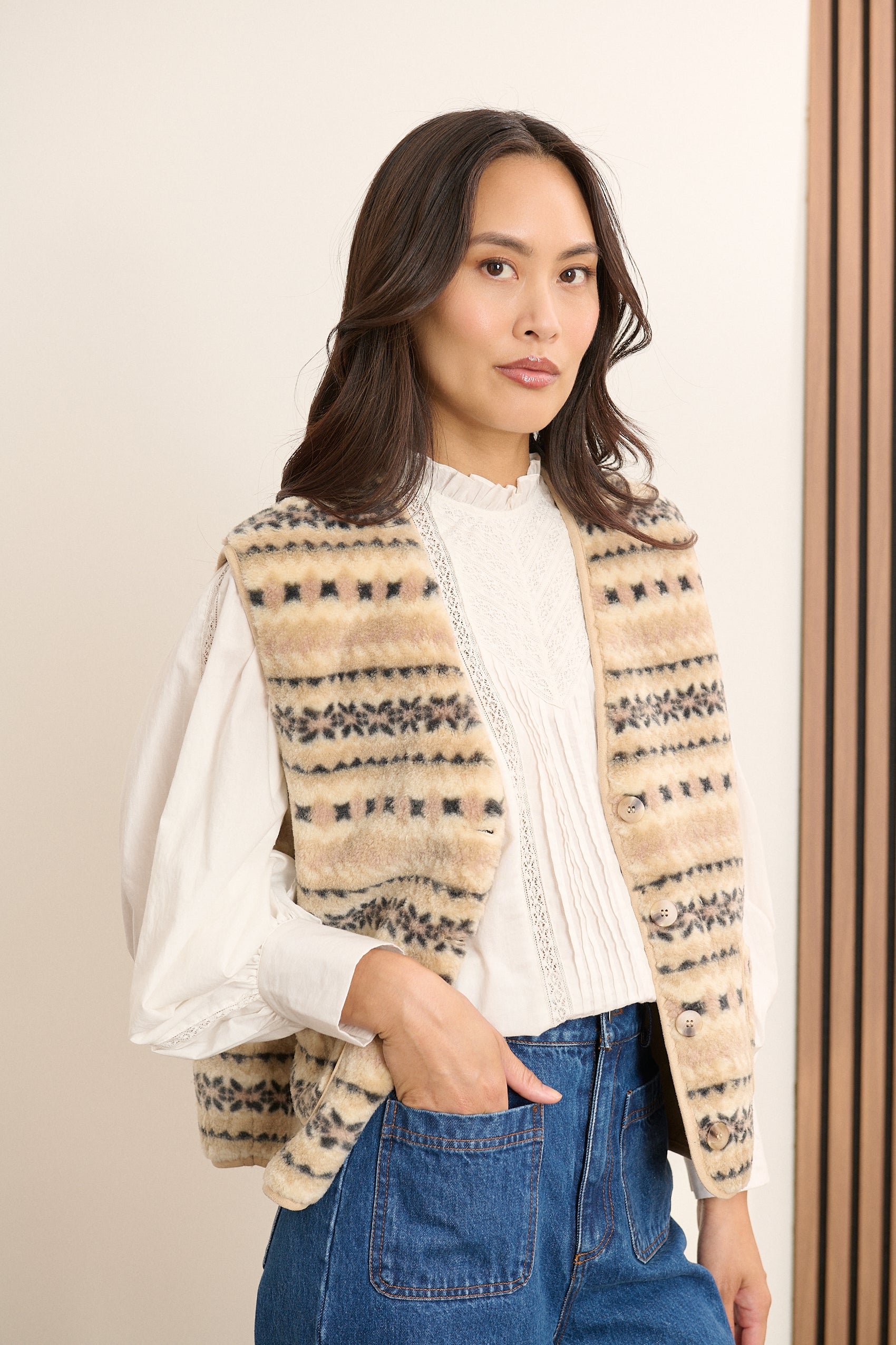 Sleeveless jacket GARANCE PARIS Beige