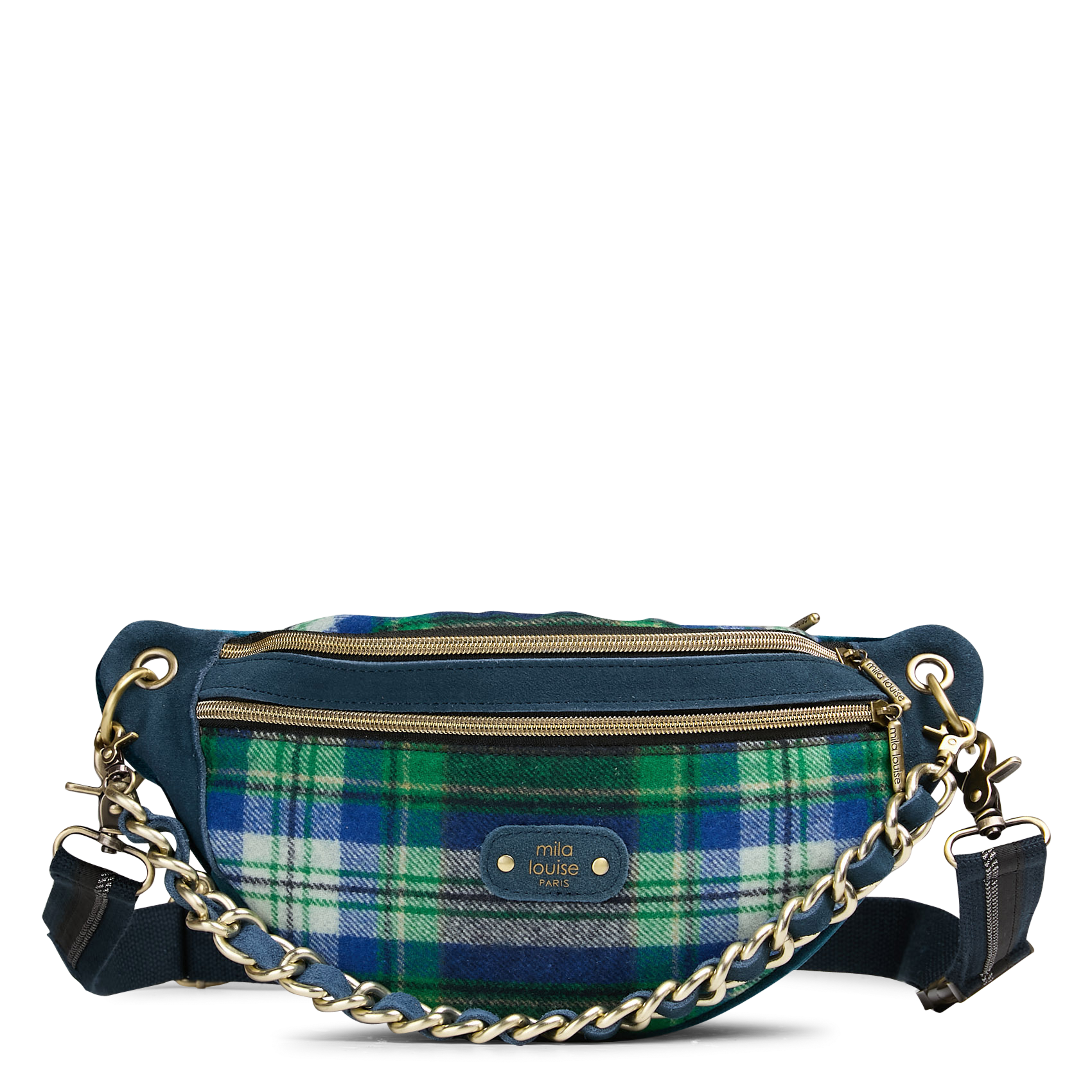 Heuptas van bedrukt suèdeleer MILA LOUISE Blauw