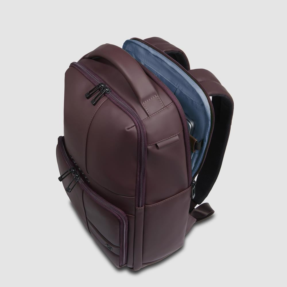 Water-repellent backpack for laptop and iPad with shockproof and RFID protection. PIQUADRO Red