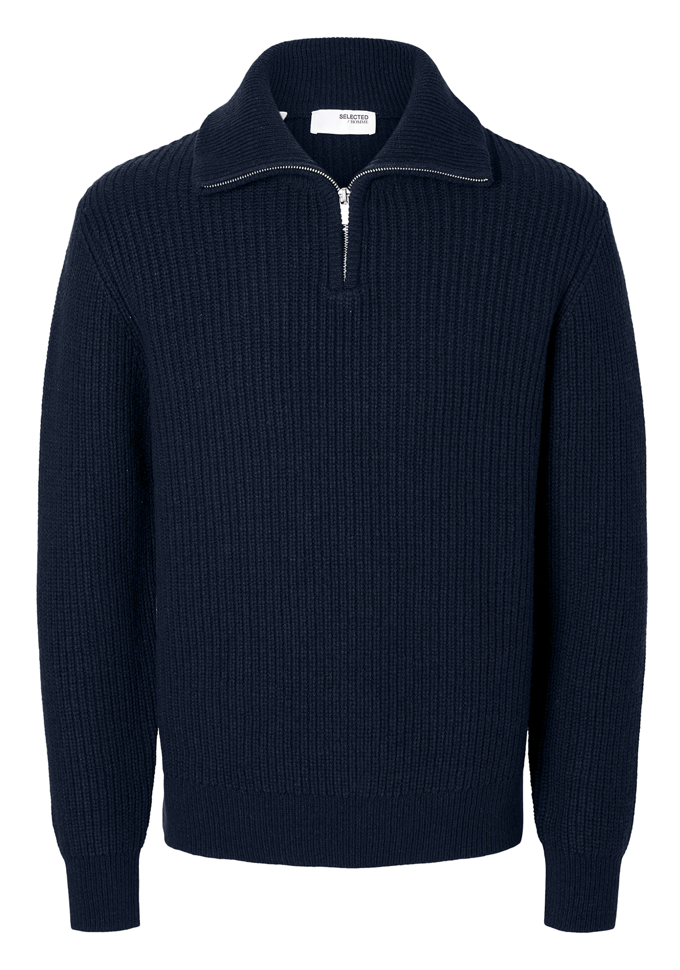 Pull col montant en laine mélangée SELECTED Bleu