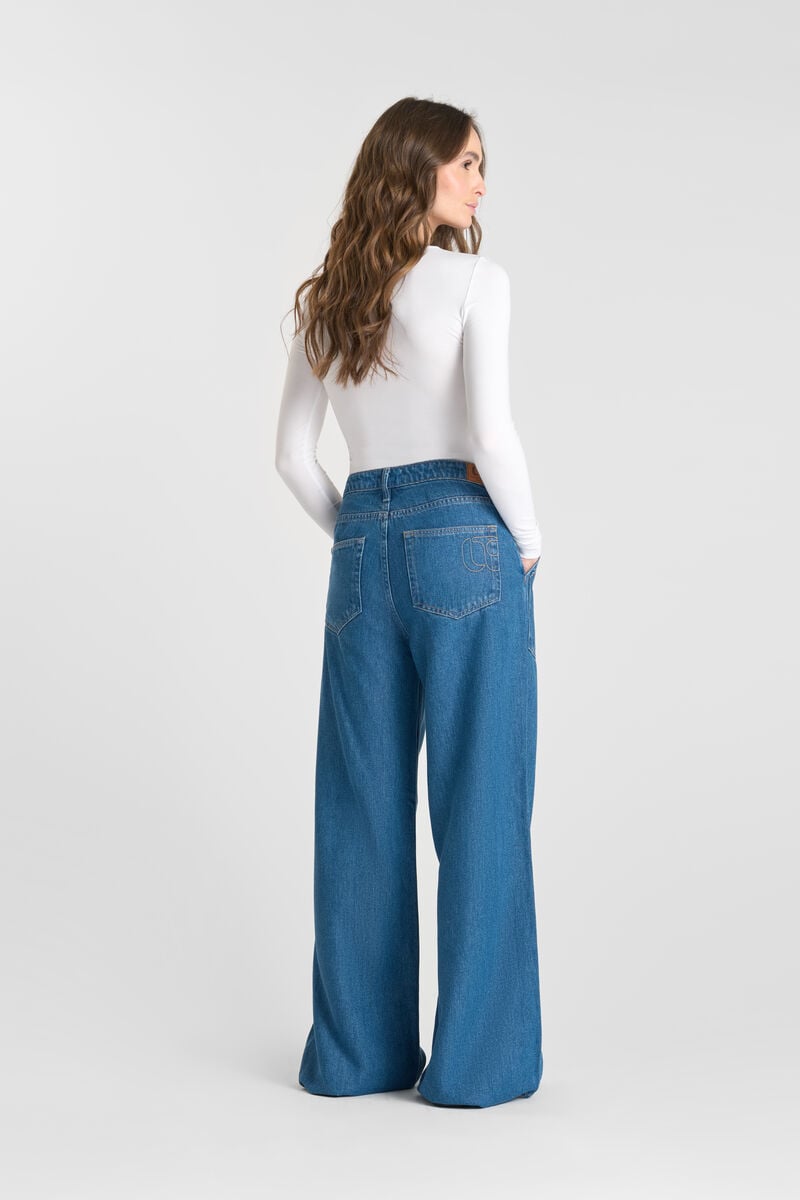 Loose jeans, wide, length 34 LE TEMPS DES CERISES Blue