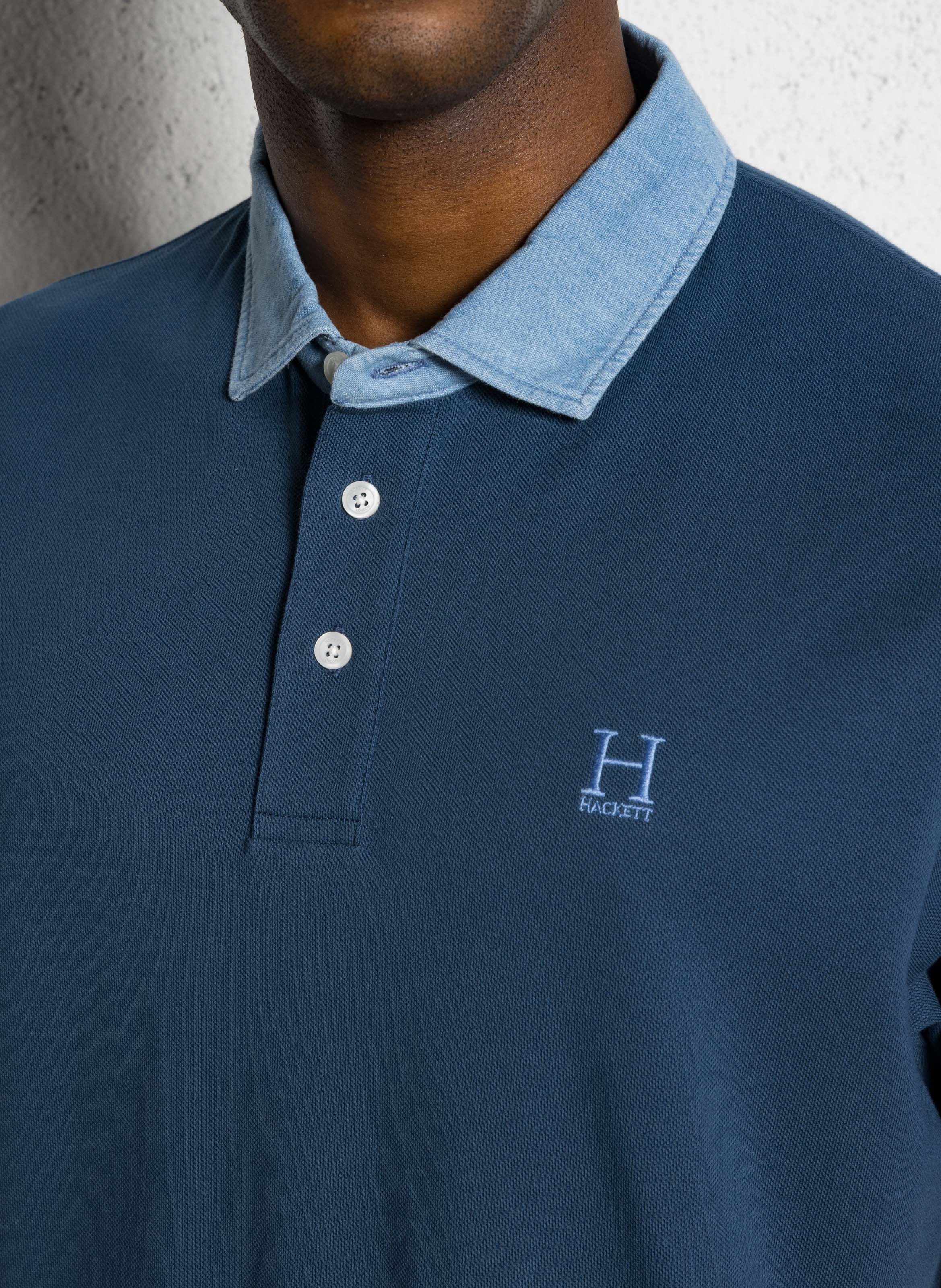 Polo regular-fit en coton HACKETT Bleu