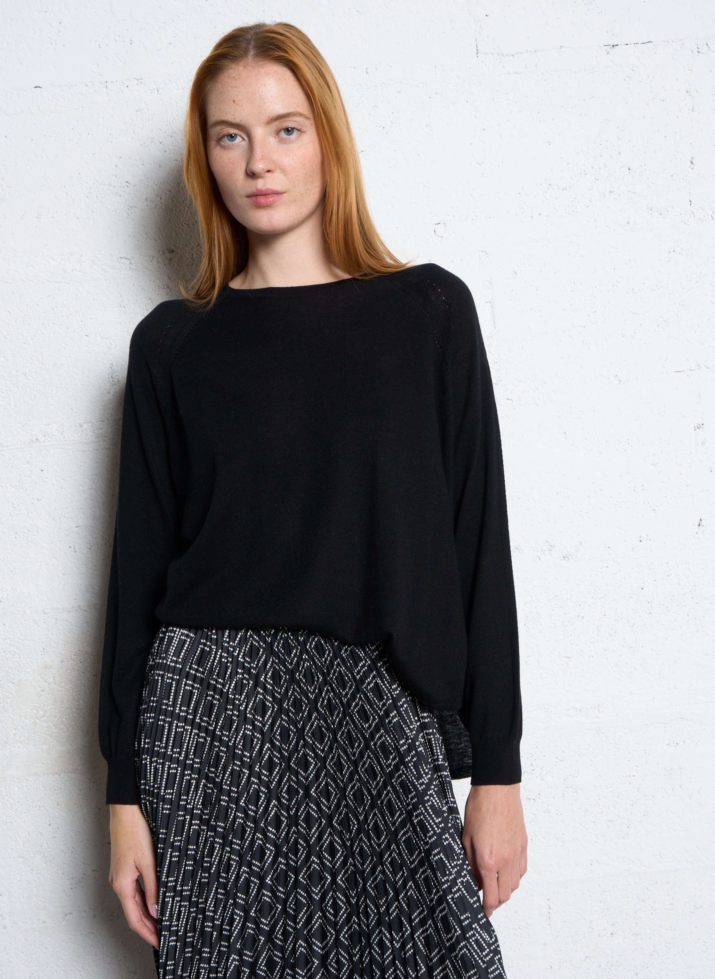 Pull oversize en maille NICE THINGS Noir