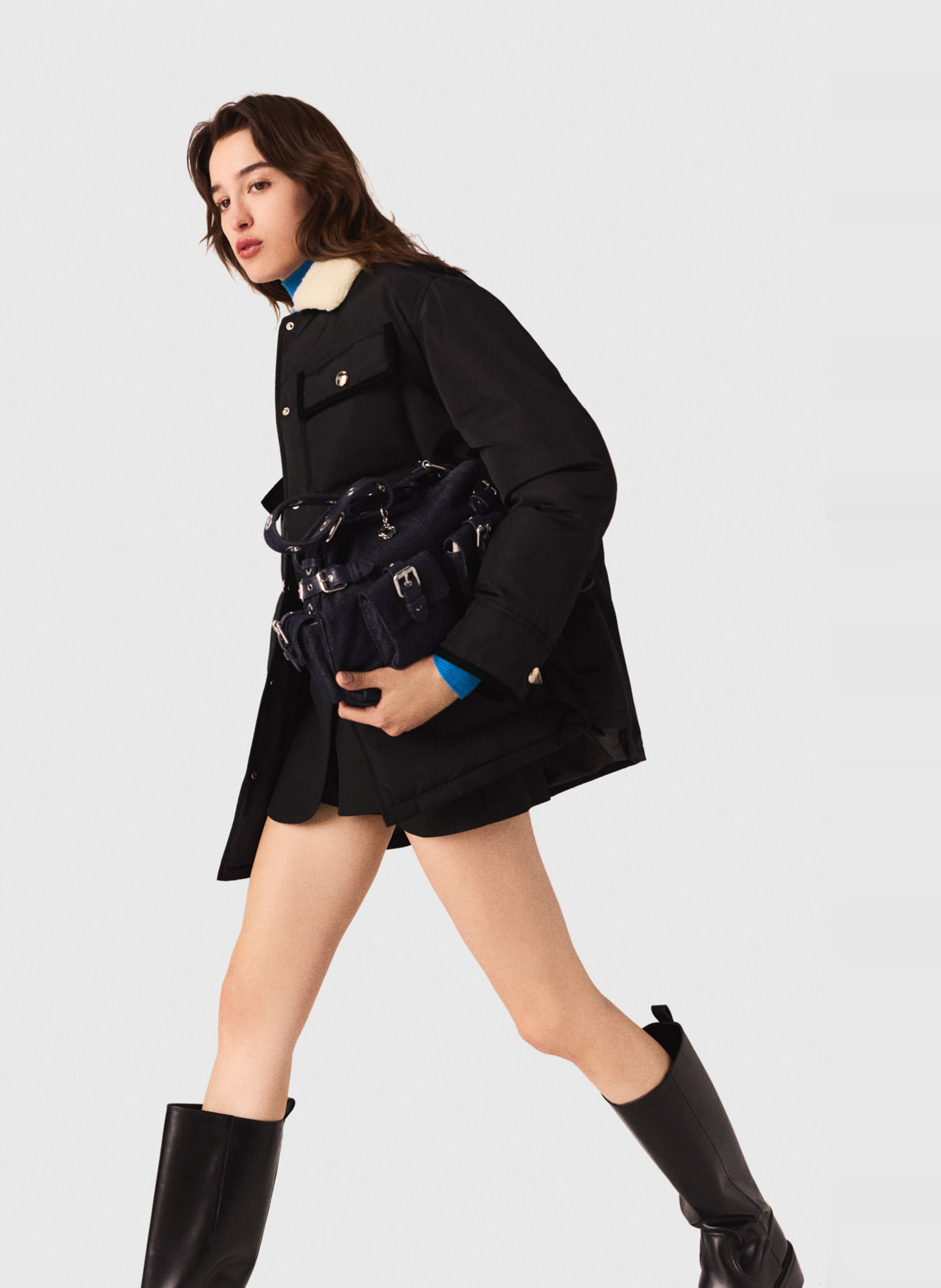 Veste droite col classique MAJE Noir