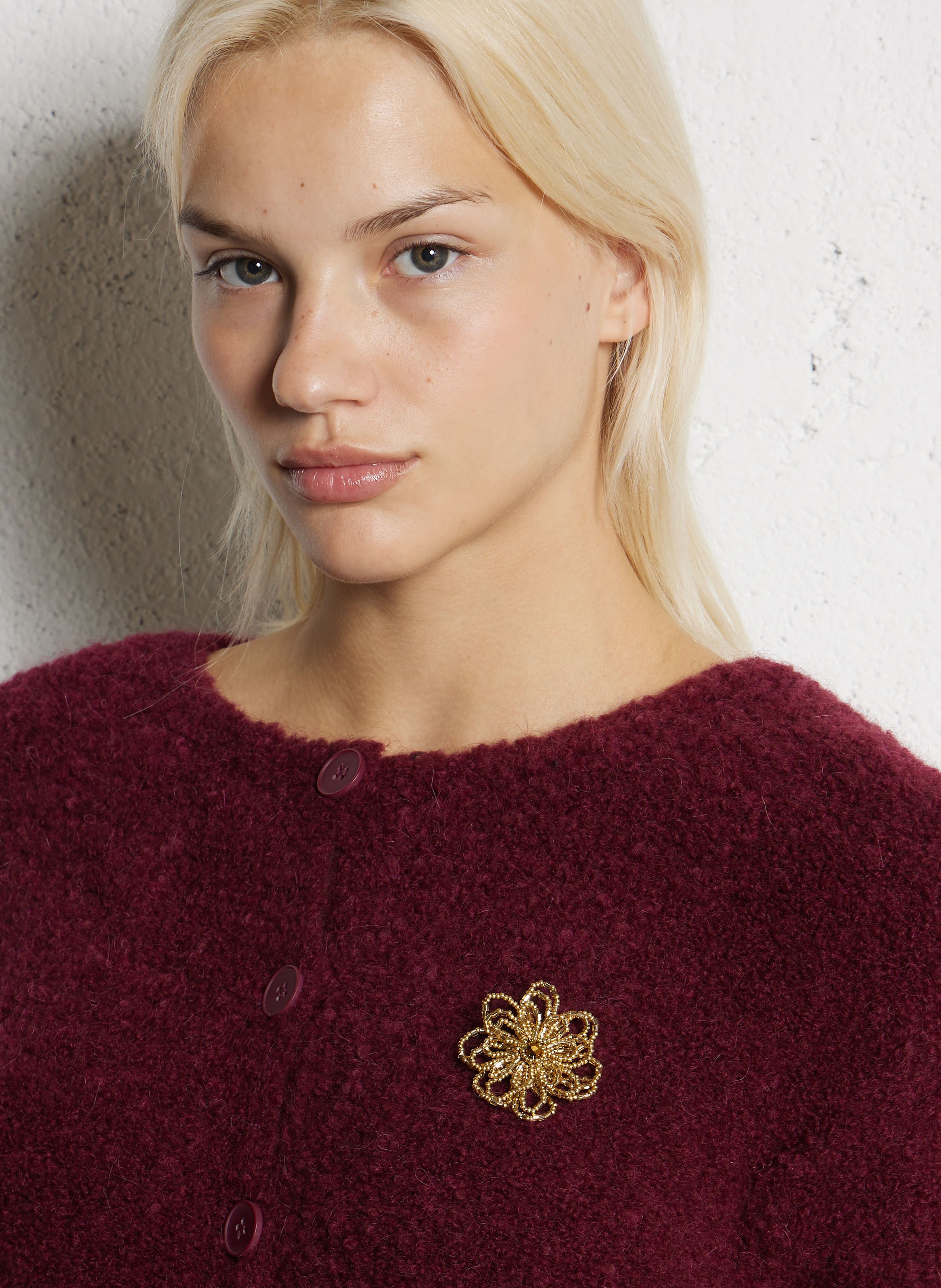 Broche perlée fleurs FEEKA Doré