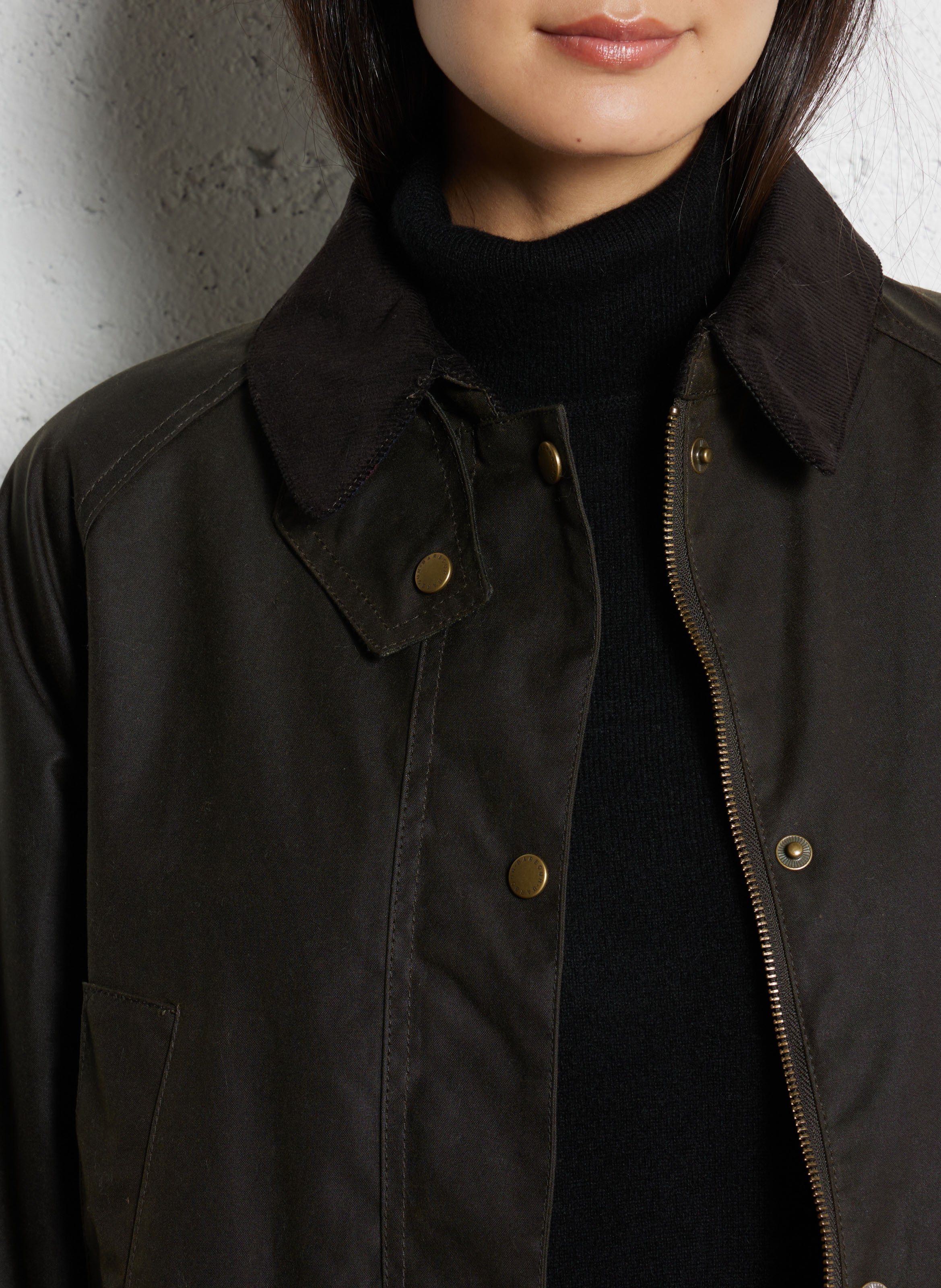 Parka col classique en coton BARBOUR Kaki