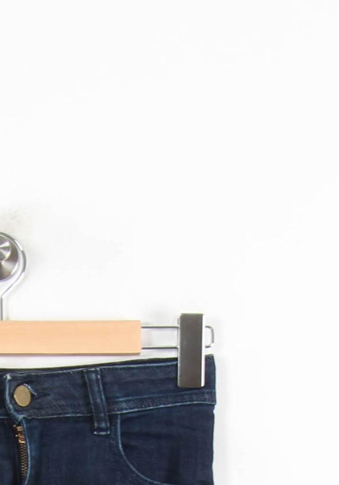 Cropped slim jeans with studs Blue