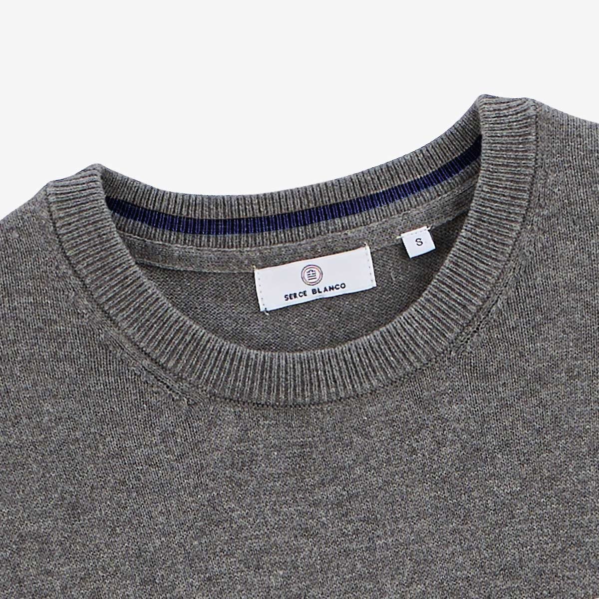 Sweater with plain round neckline SERGE BLANCO Grey