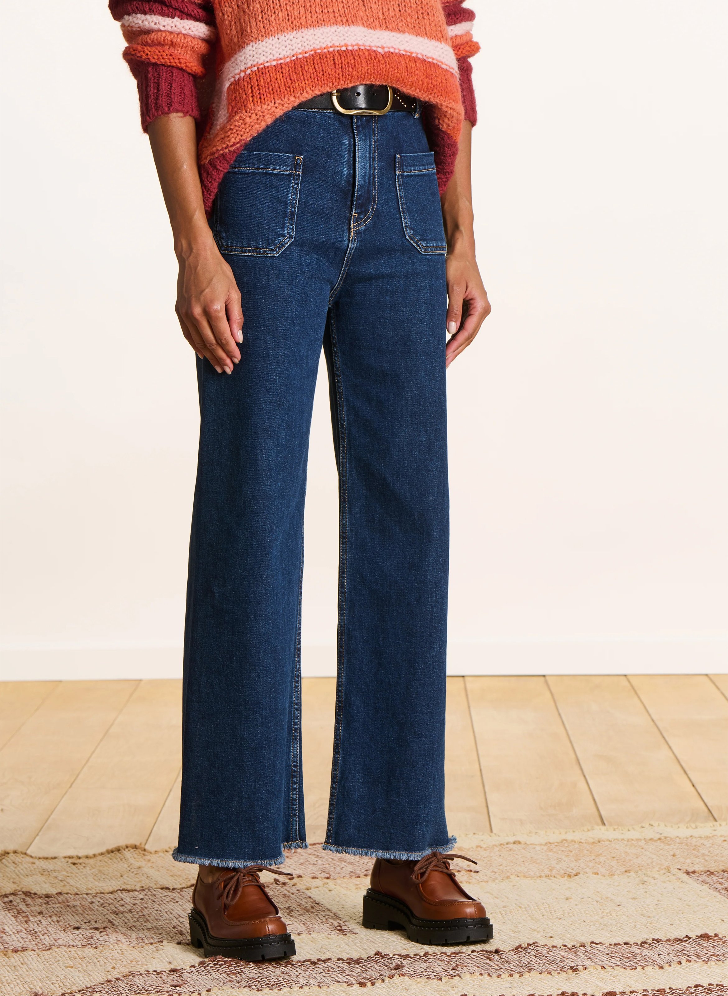 Straight high-rise organic cotton-blend jeans LA FEE MARABOUTEE