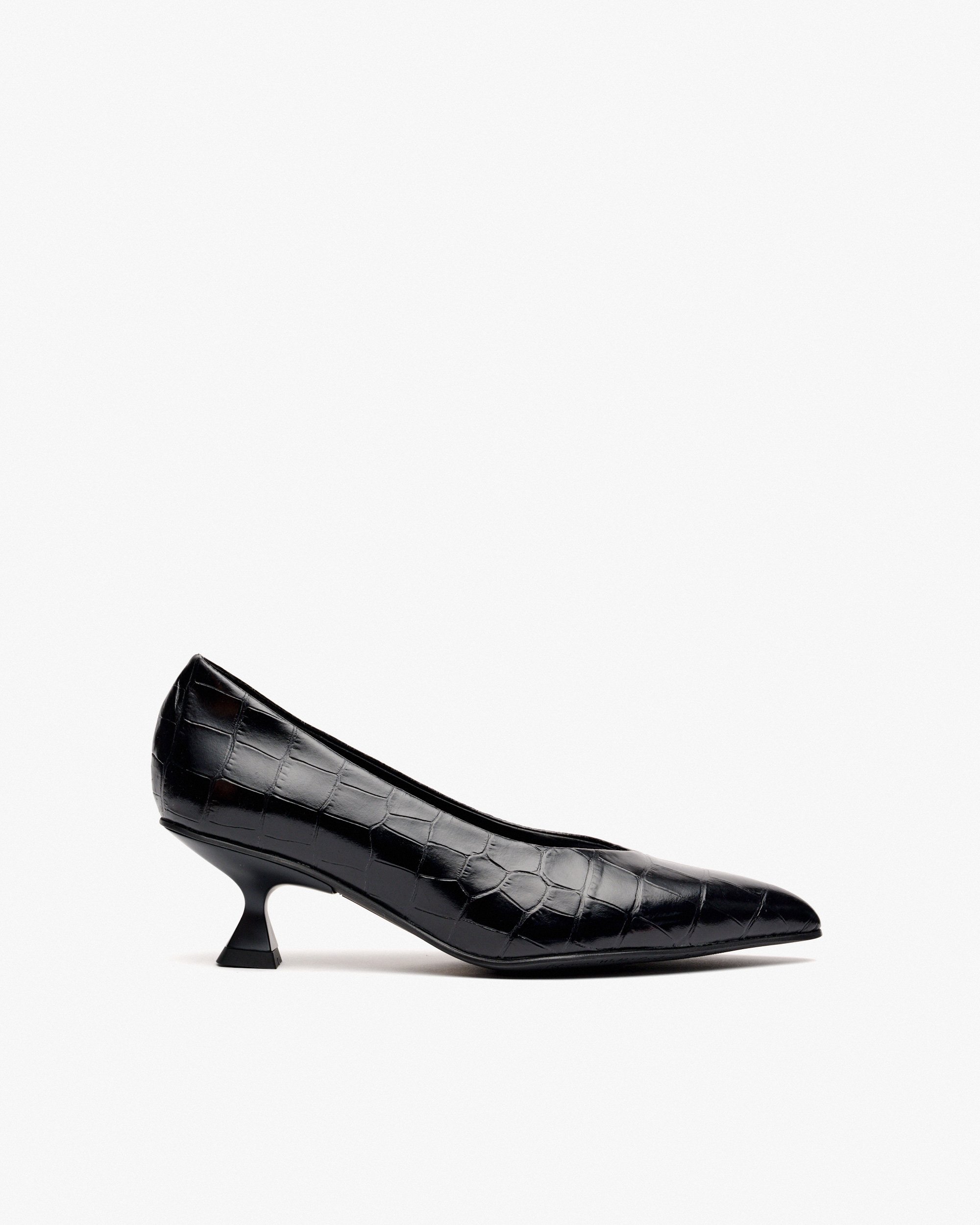 Black embossed leather heels PEDRO MIRALLES Black