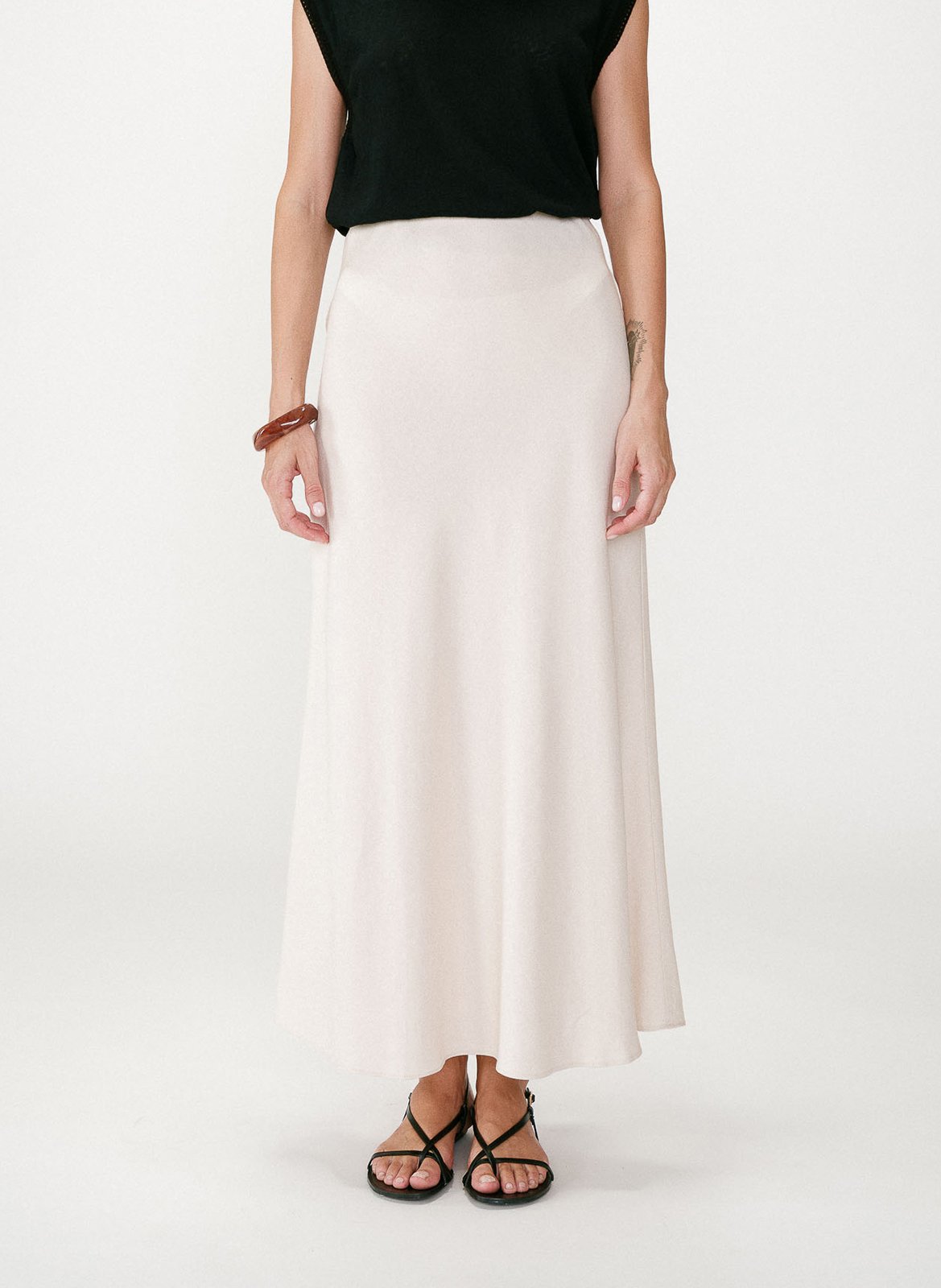 Lange, gerende rok GRACE ET MILA Beige