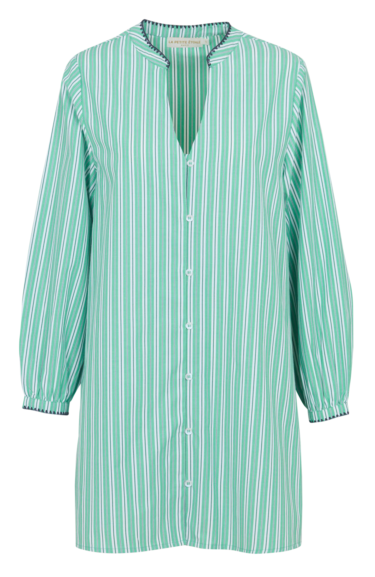 Robe courte trapèze à rayures LA PETITE ETOILE Vert