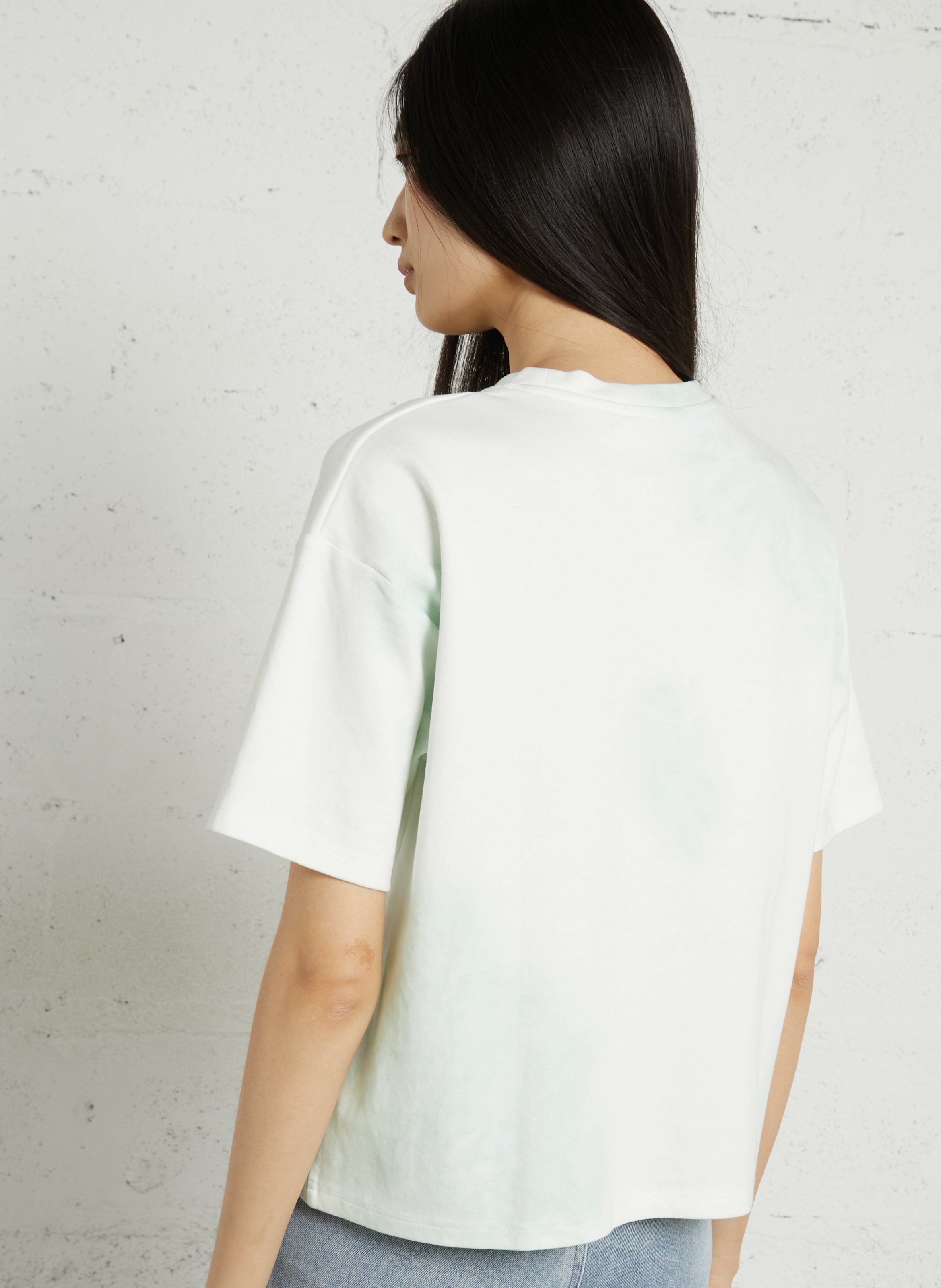 Tee-shirt boxy imprimé Tie&Dye en coton mélangé LA PETITE ETOILE Vert