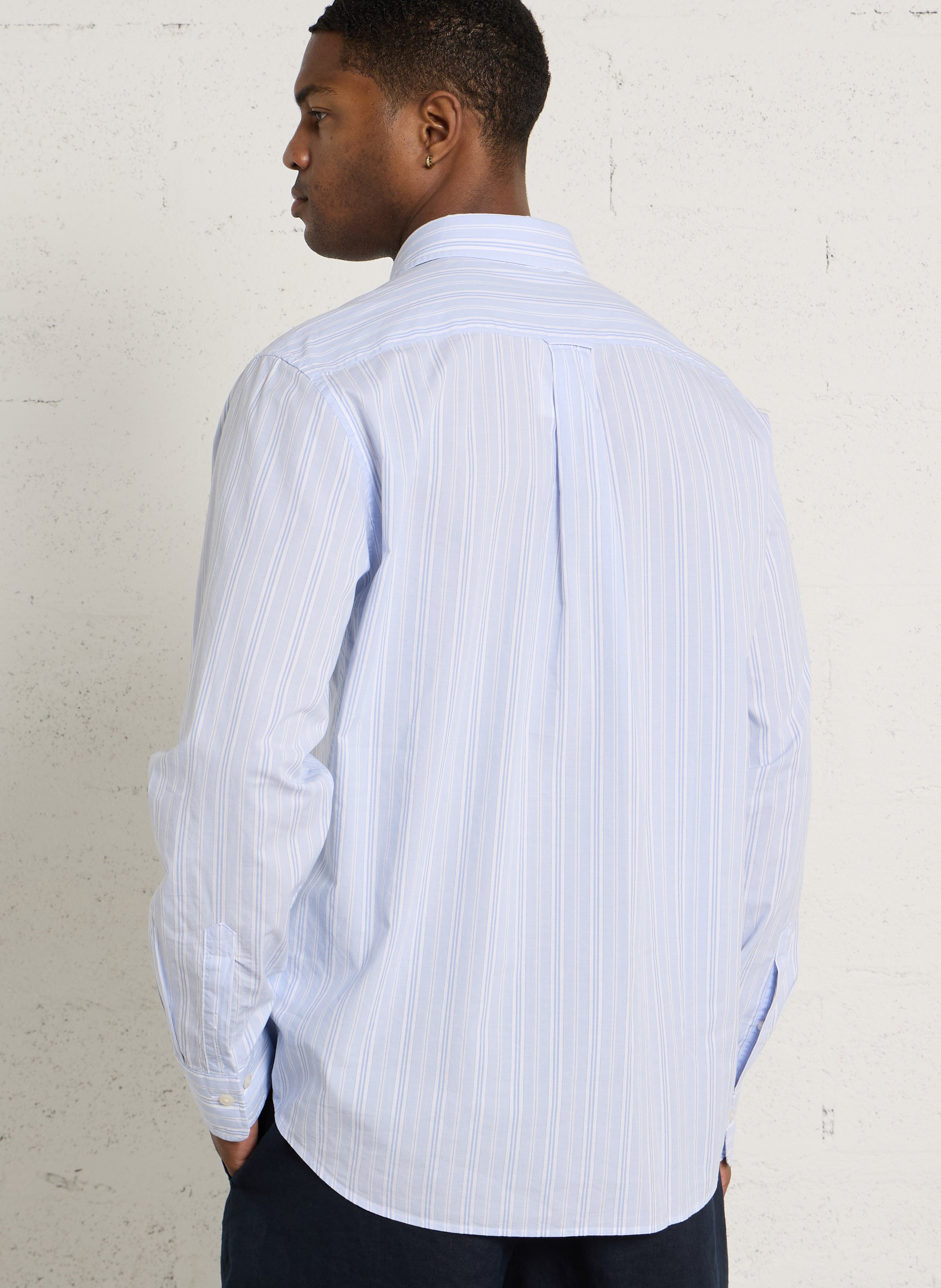 Chemise regular-fit col classique rayée en coton GANT Bleu