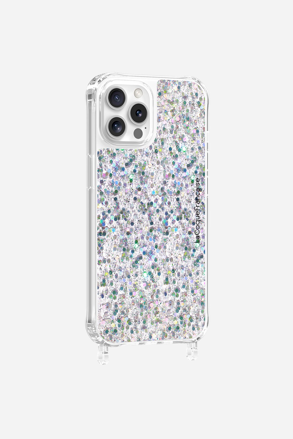 Phone case with holographic glitter rings for iPhone 12 Pro Max LA COQUE FRANCAISE Silver