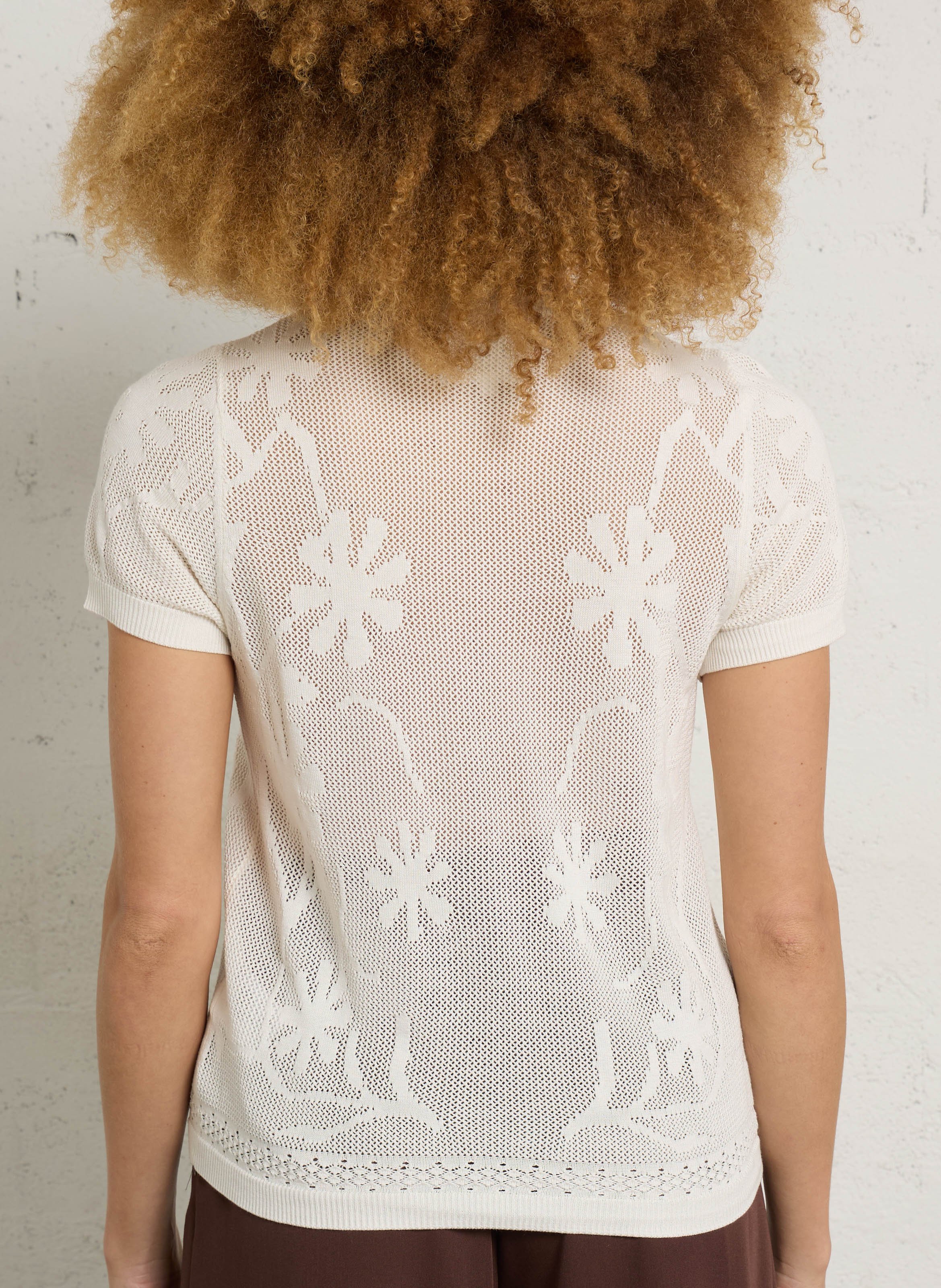 Straight cardigan in blended cotton White