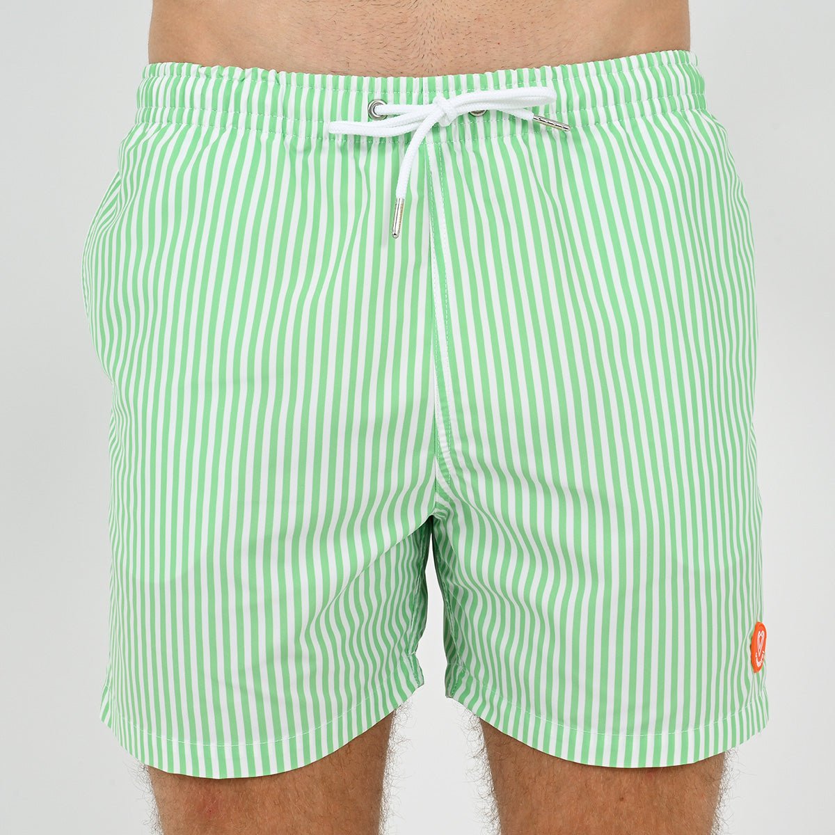 Exotic Striped Swim Shorts VENDREDI SWIMWEAR Green