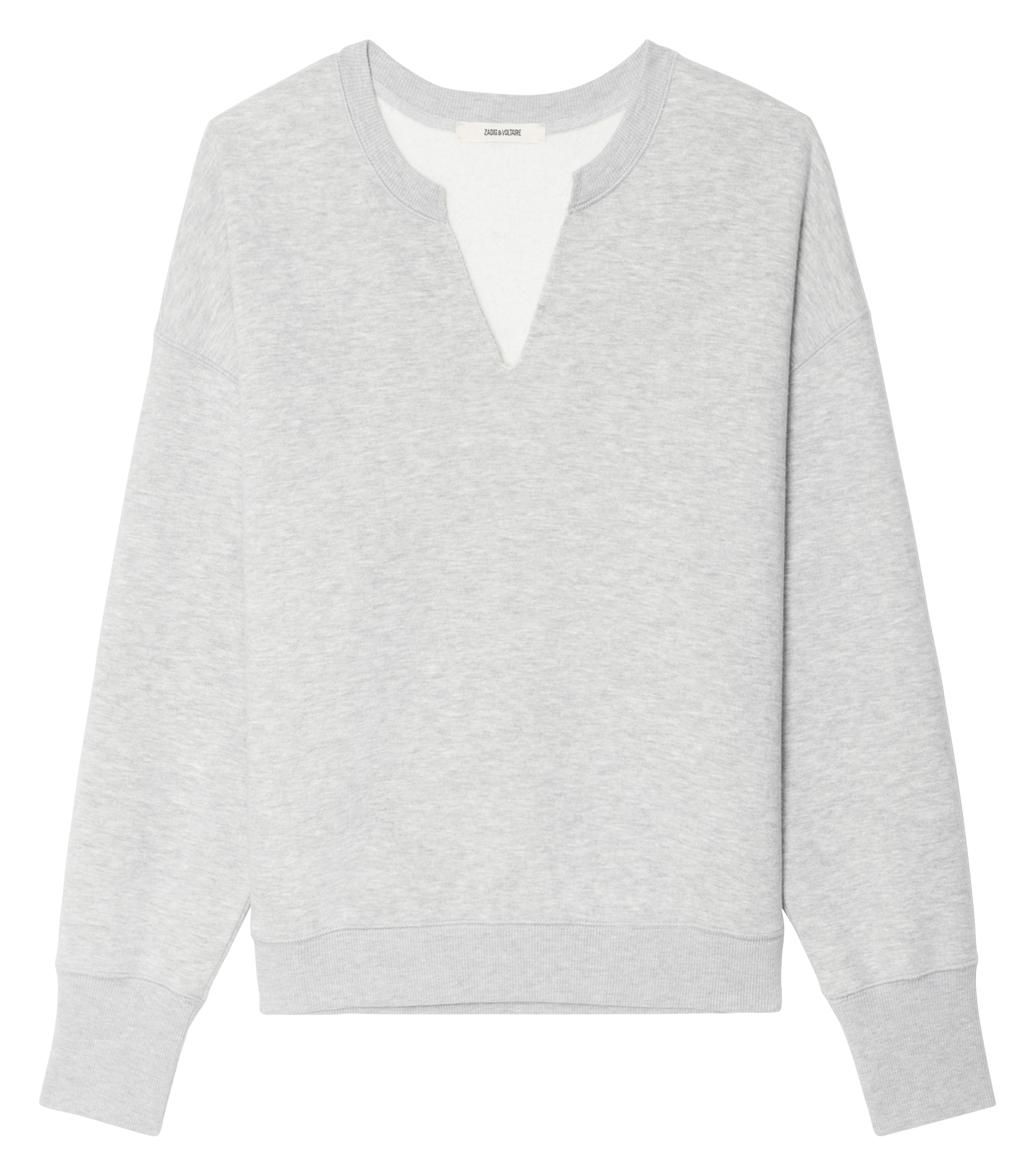 V-neck cotton-blend sweatshirt ZADIG&VOLTAIRE Grey