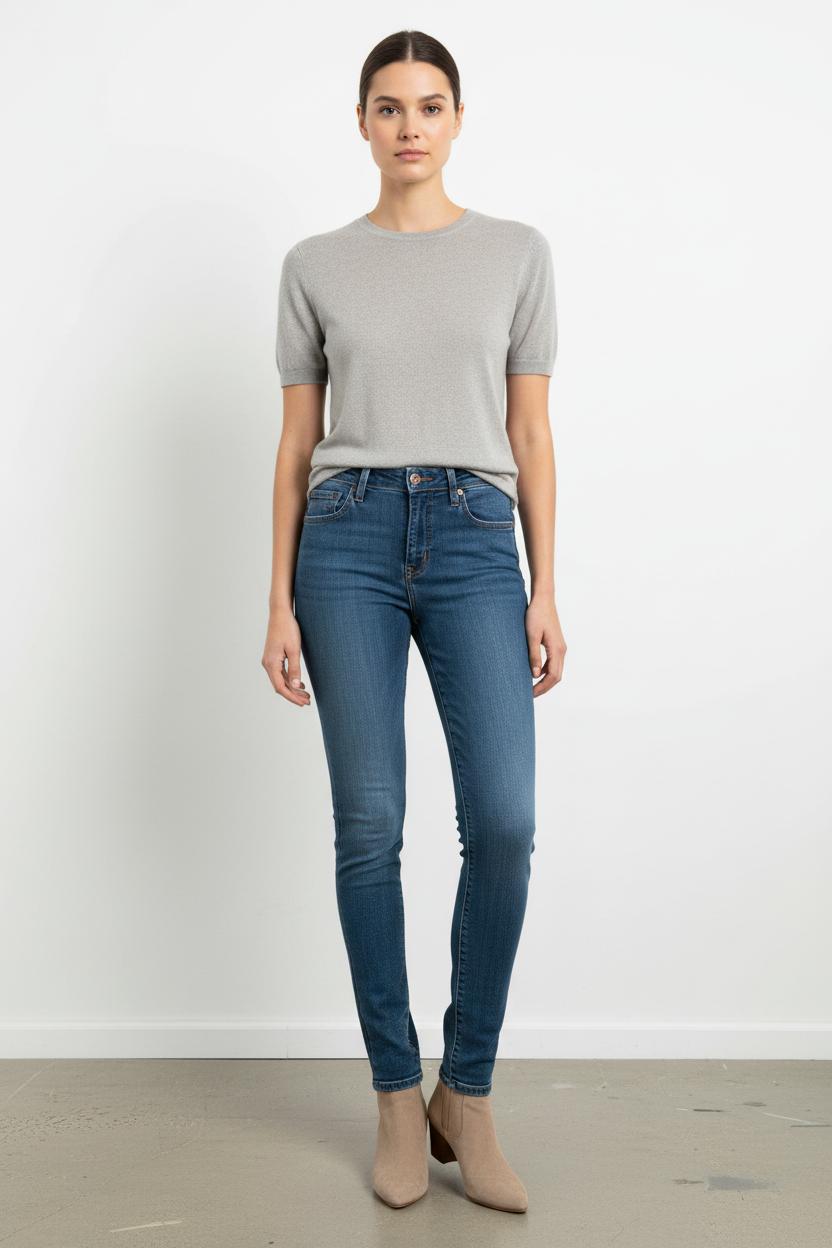 Cropped slim jeans with studs LEVI'S - Seconde main Blue