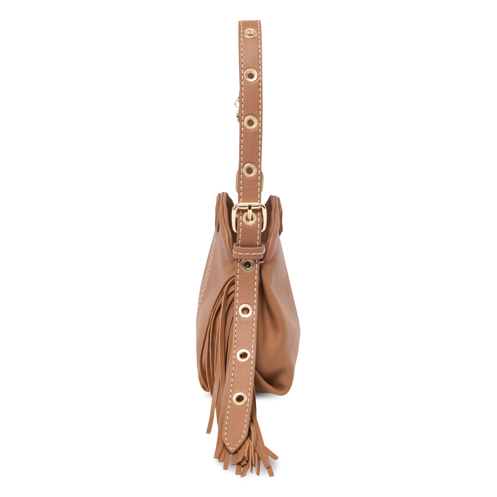 Sac porté épaule en cuir MAJE Marron