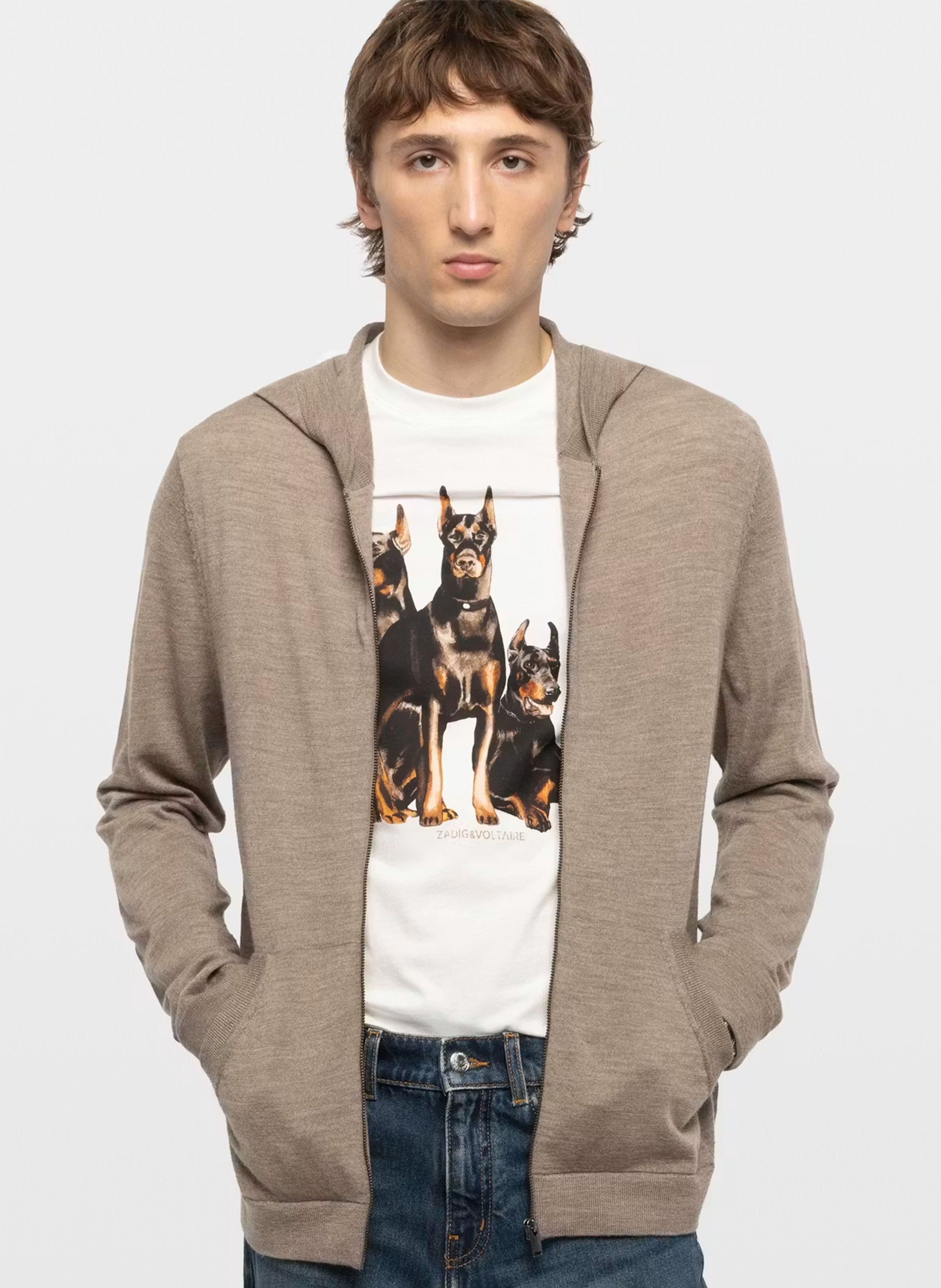 Sweat col rond en laine ZADIG&VOLTAIRE Beige