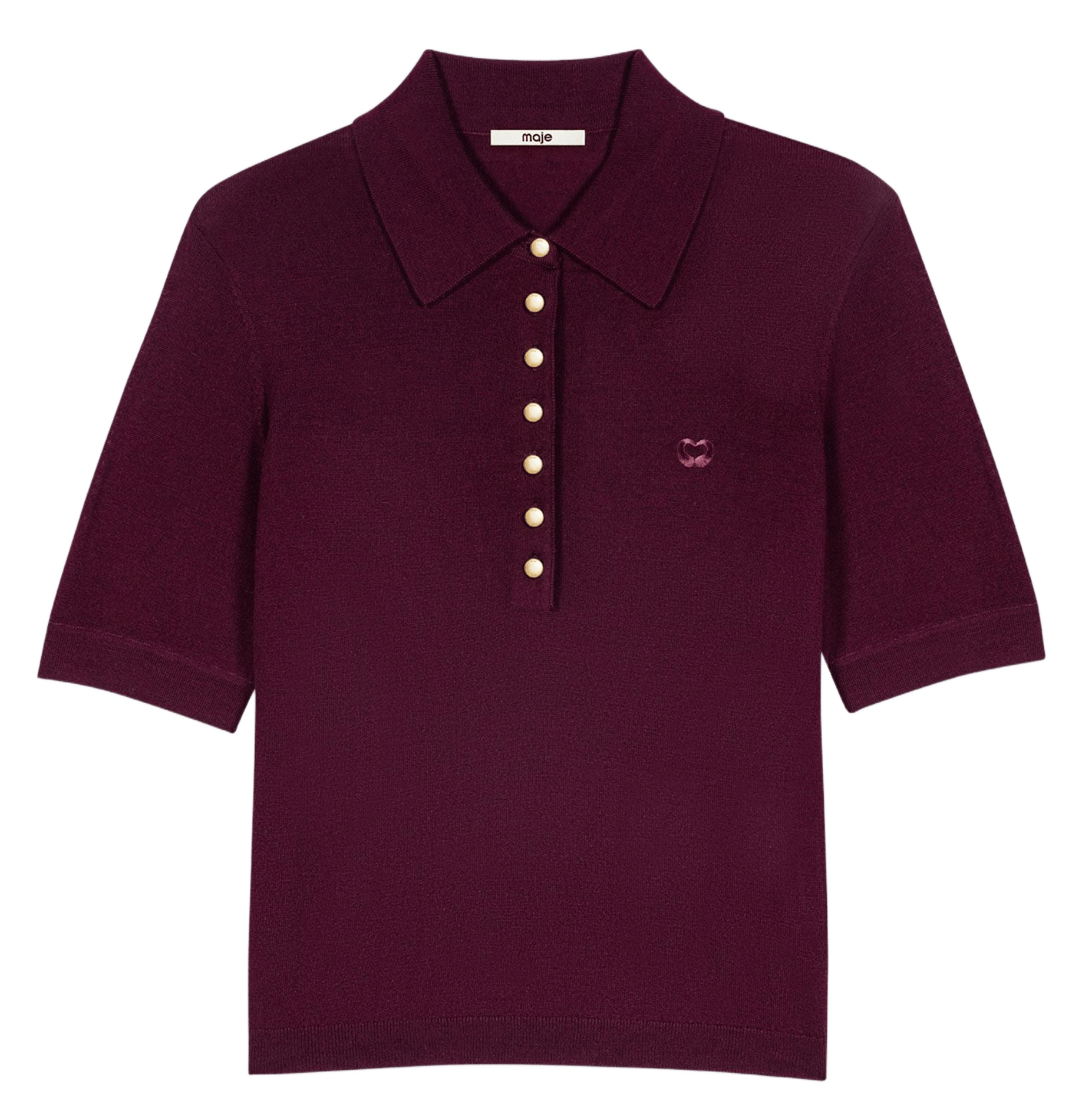 Effen wollen poloshirt MAJE Violet