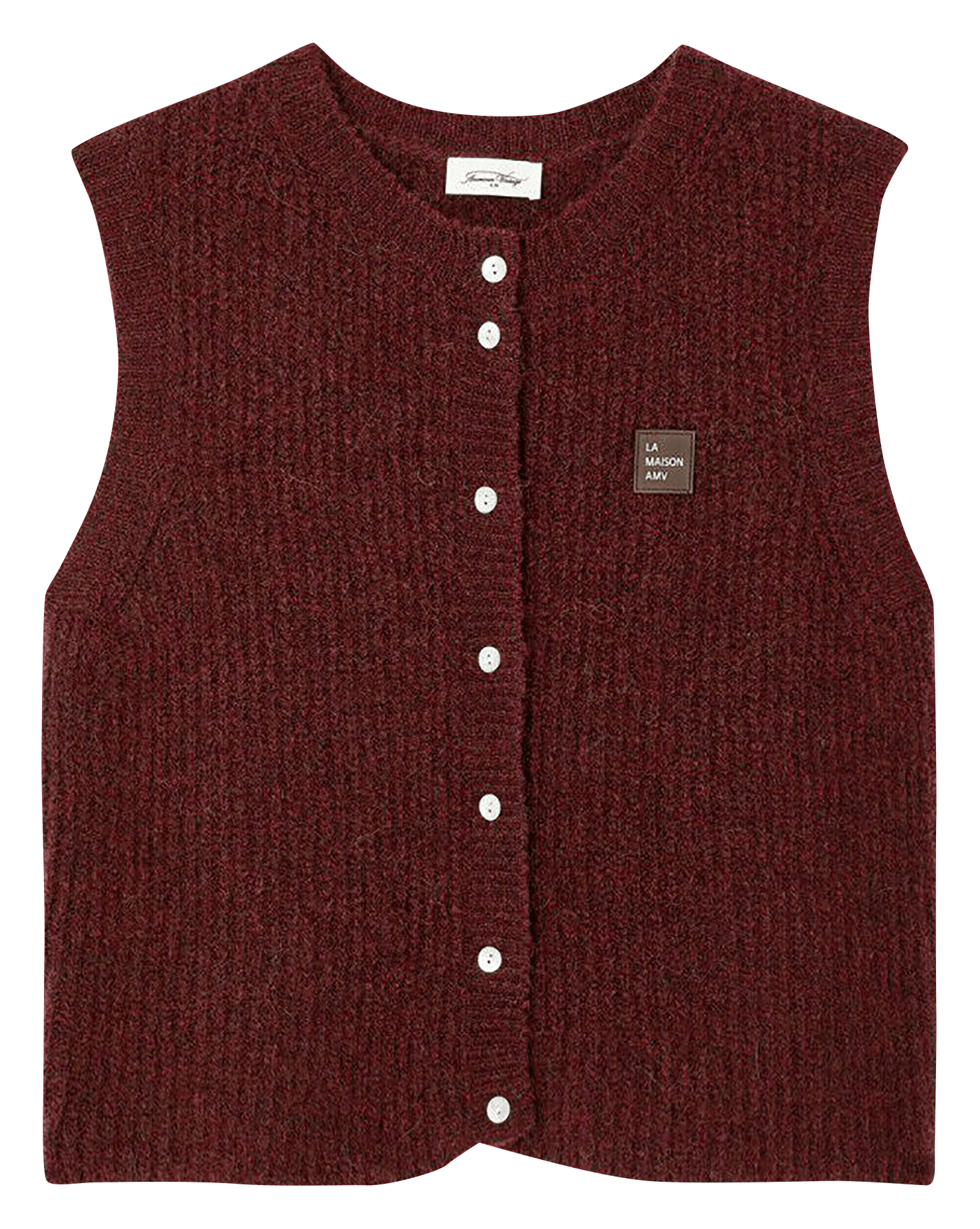Mouwloos vestje met ribbeltextuur AMERICAN VINTAGE Rood