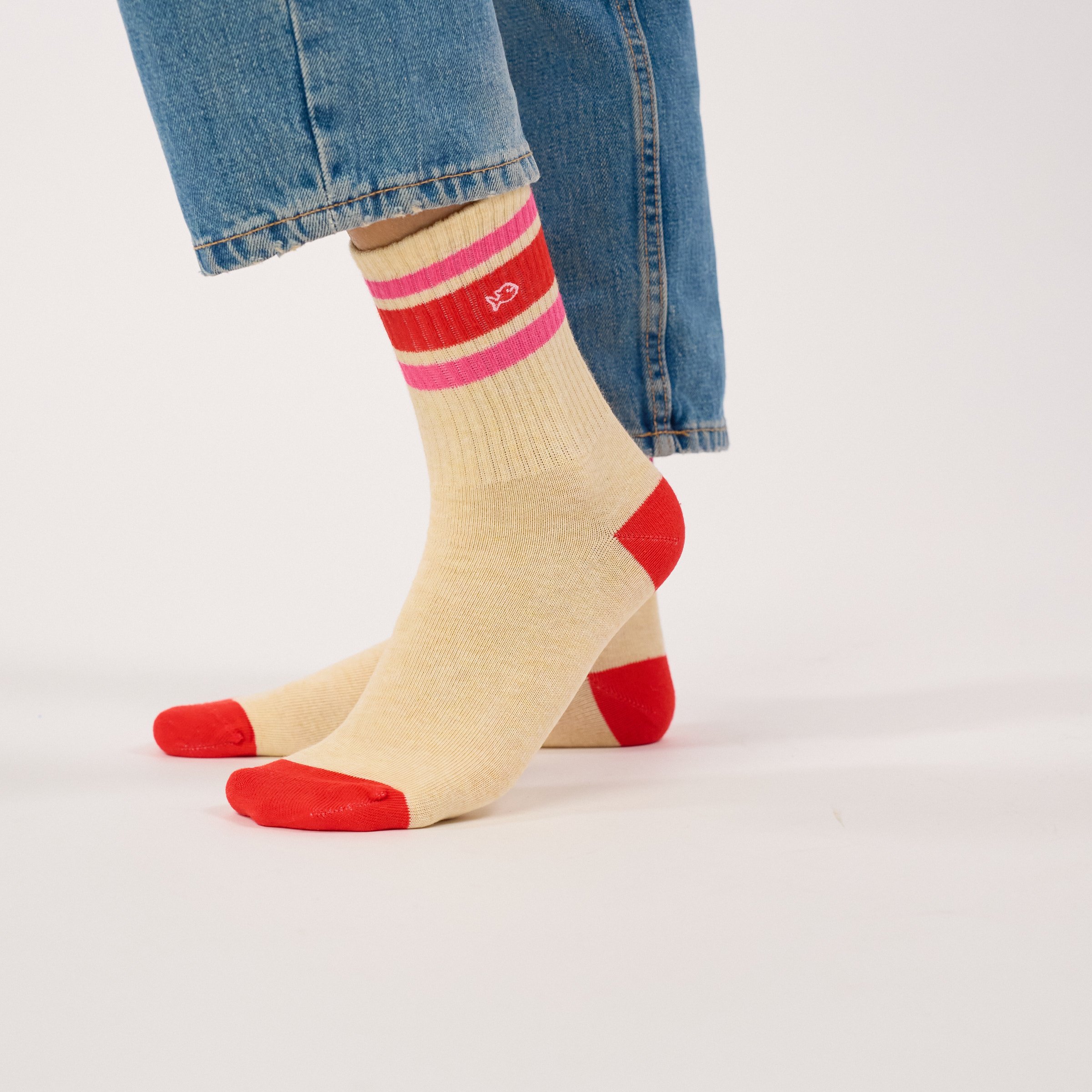 Cotton Tennis Socks BILLYBELT Beige