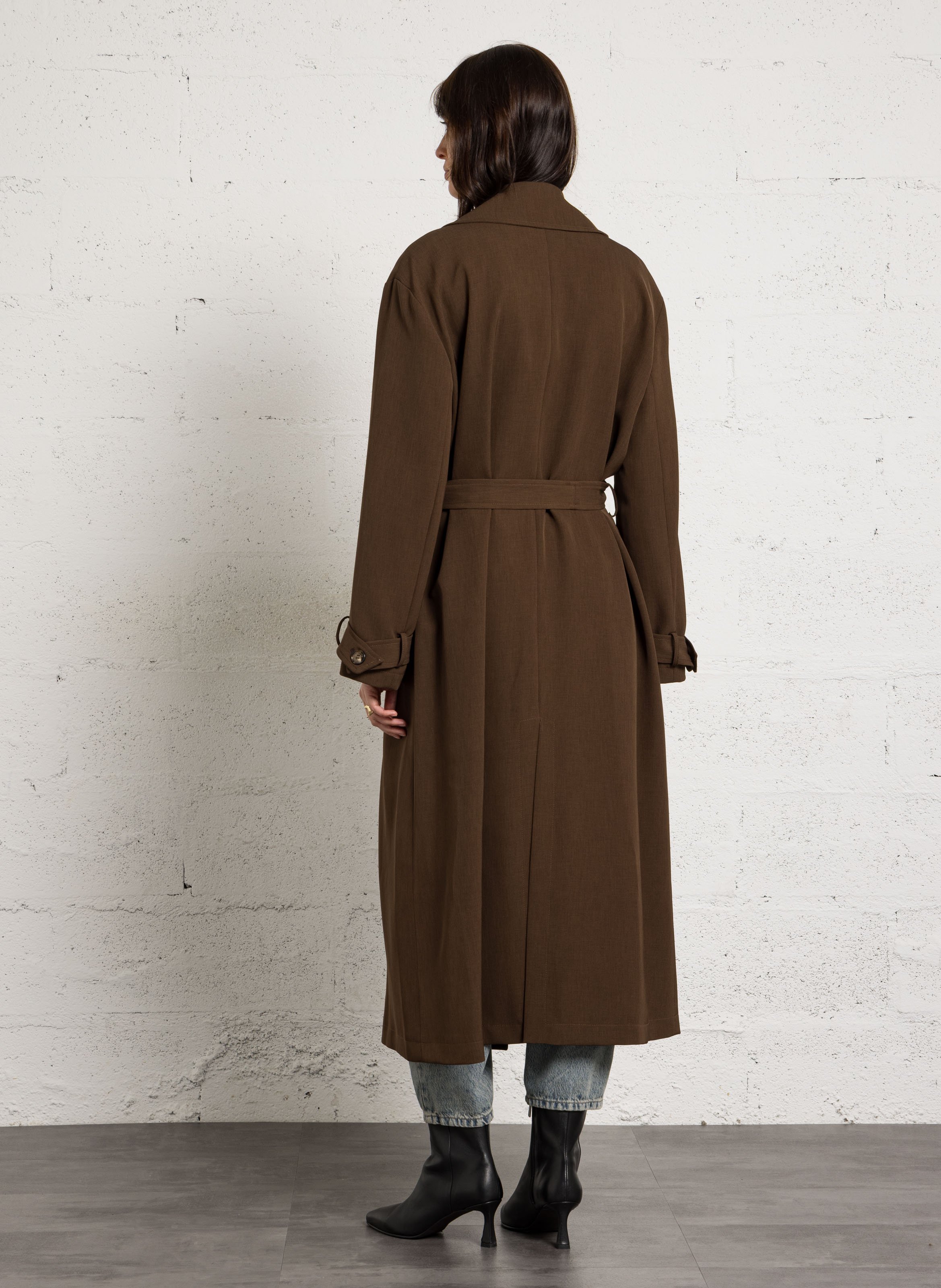 Manteau trench à ceinture IMPERIAL Marron