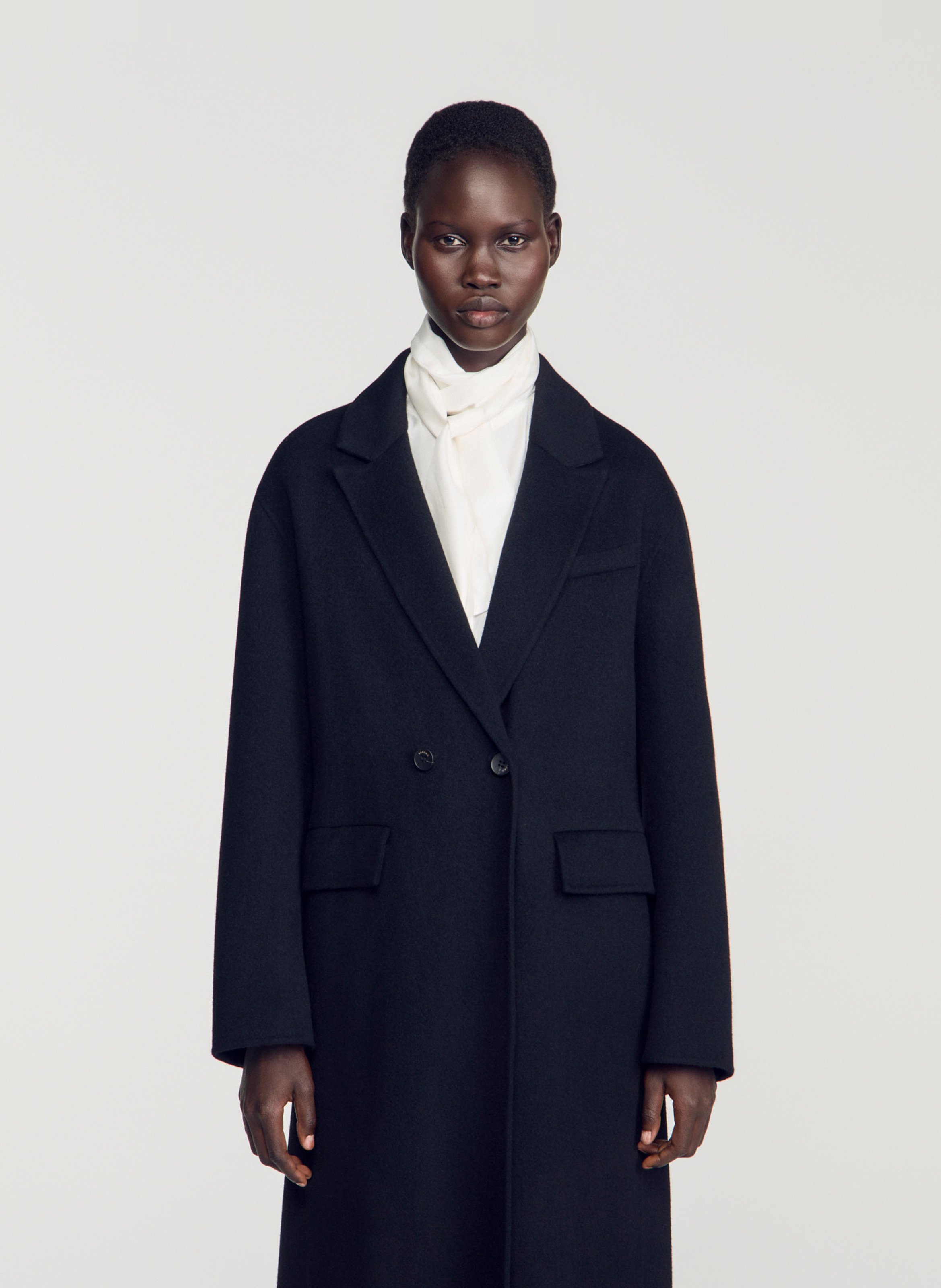 Manteau oversize en laine SANDRO Noir