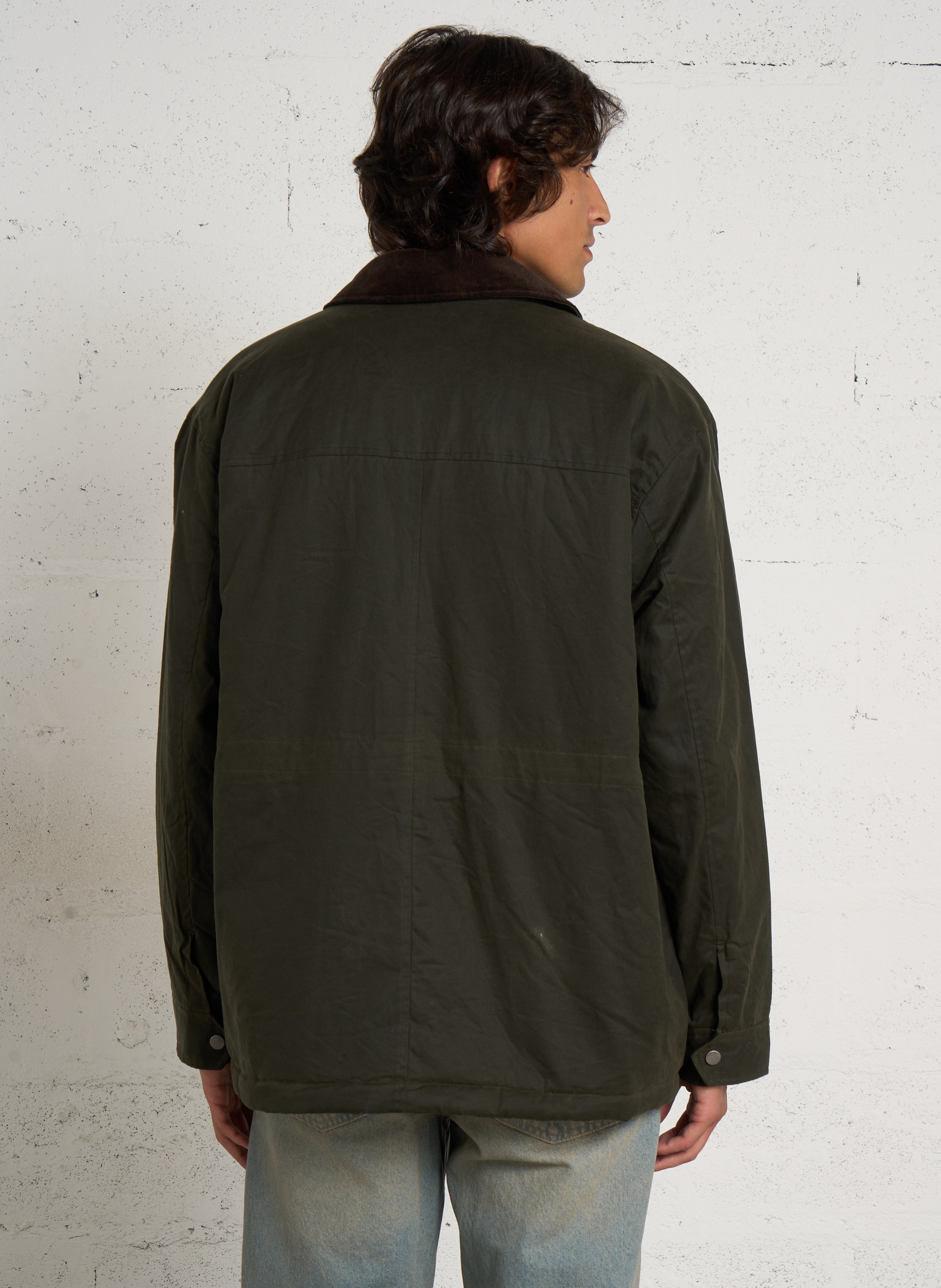 Straight-cut cotton jacket with classic collar PEPE JEANS Green