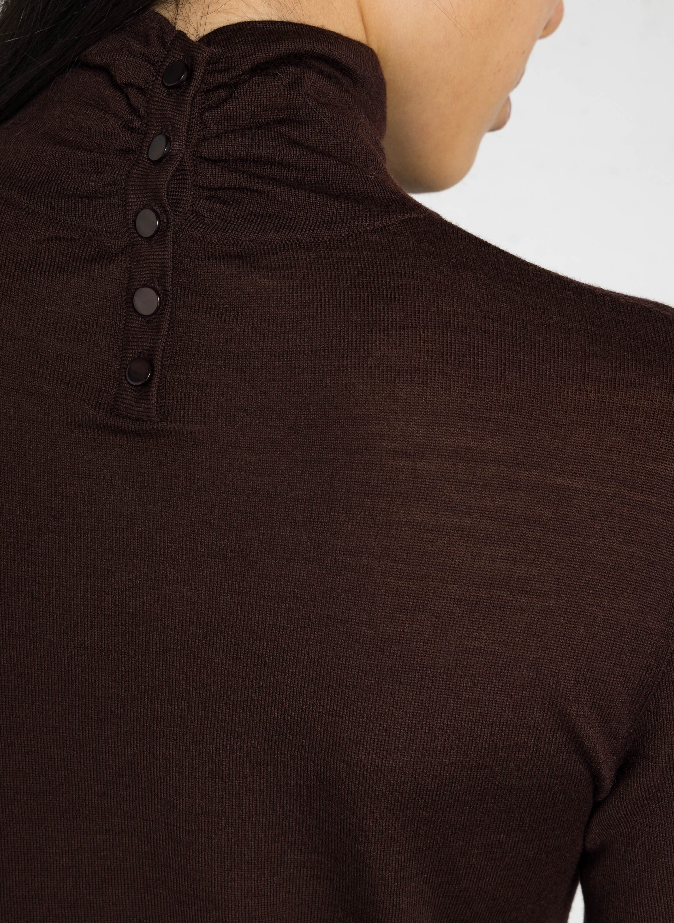 Slim fit merino wool turtleneck sweater PETITE MENDIGOTE Brown