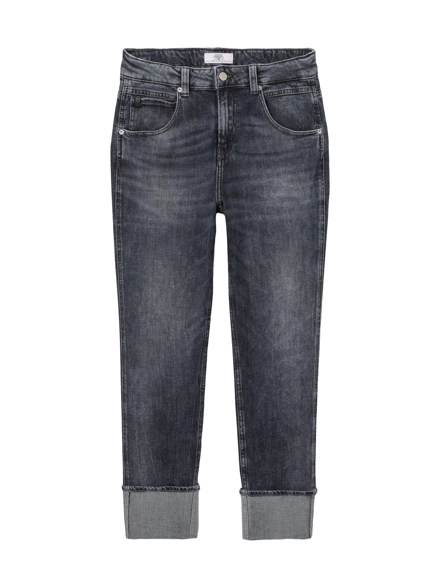High-waisted loose-fit zip jeans LE TEMPS DES CERISES Grey