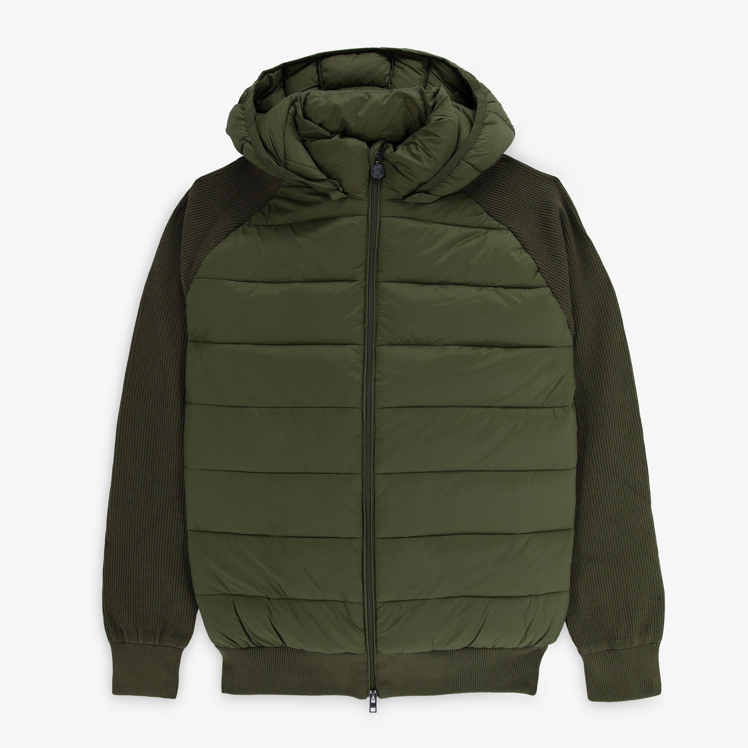 Hooded parka with a quilted front SERGE BLANCO Khaki