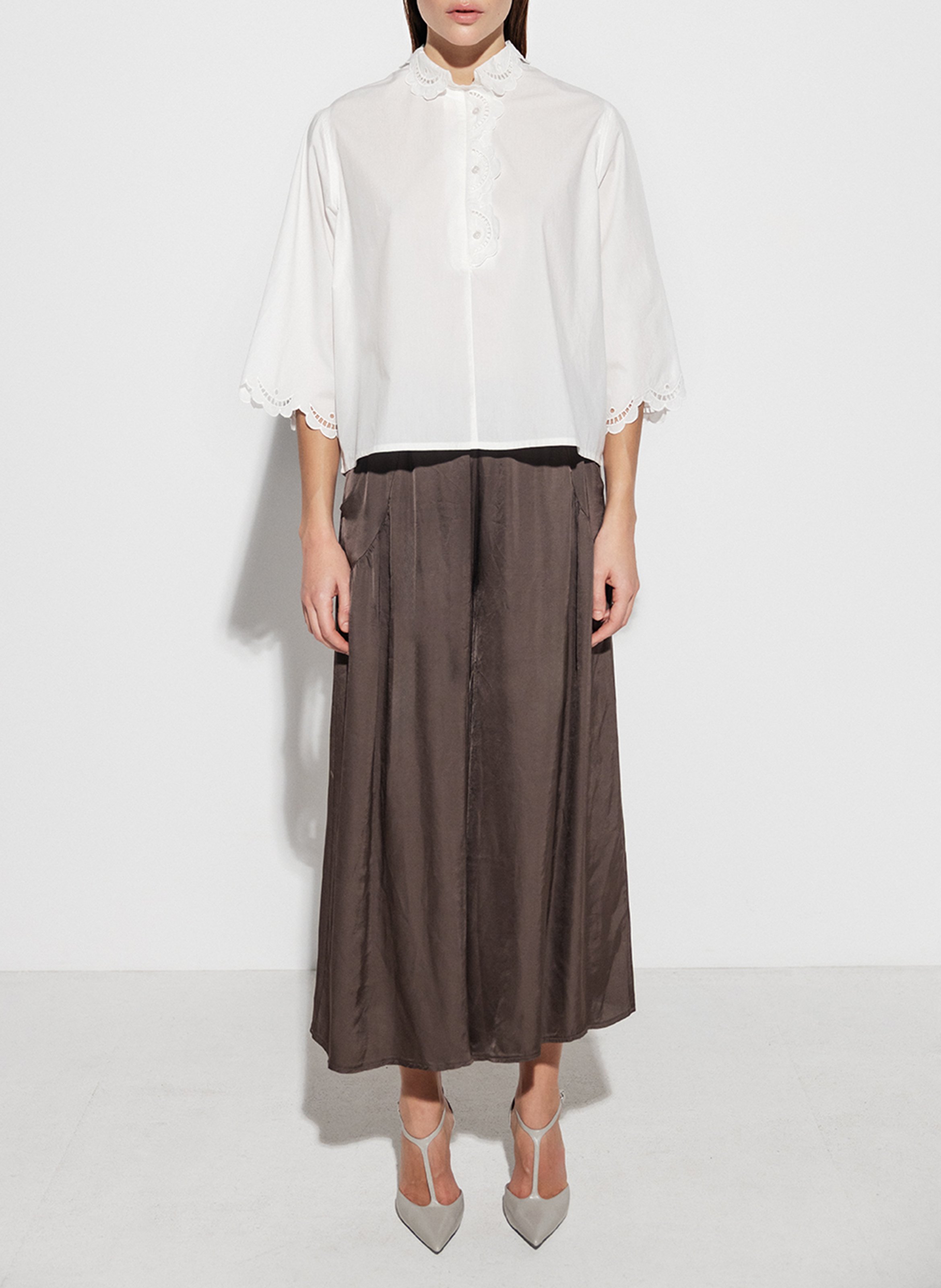 Chemise ample en coton bio PROJECT-AJ117 Blanc
