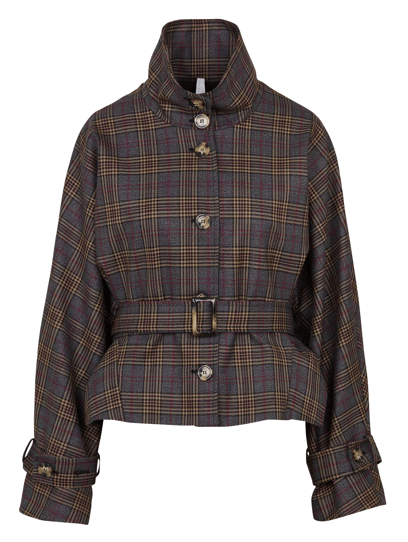 Belted checked jacket IMPERIAL Grey