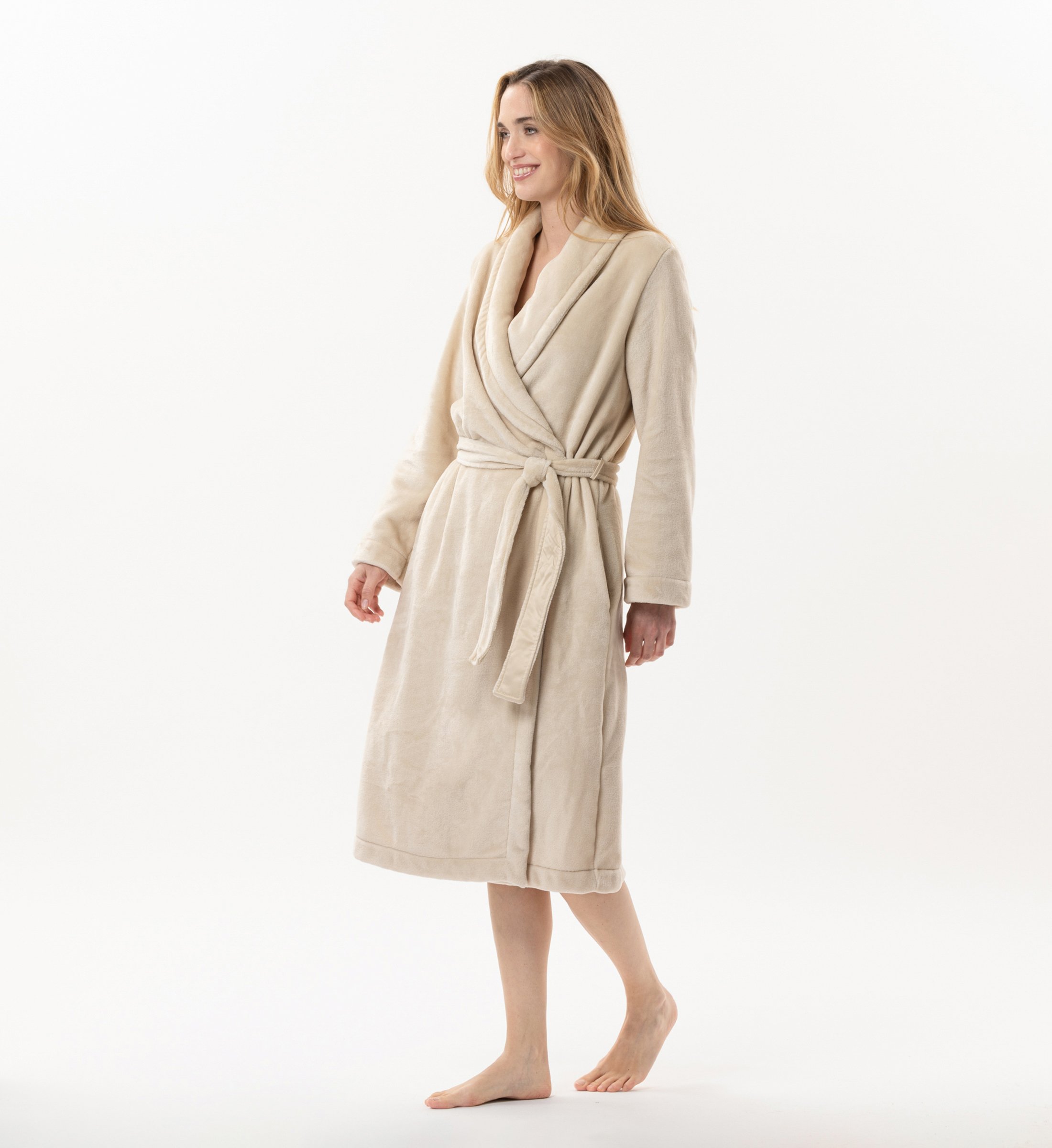 Plush Flannel Robe LE CHAT Beige