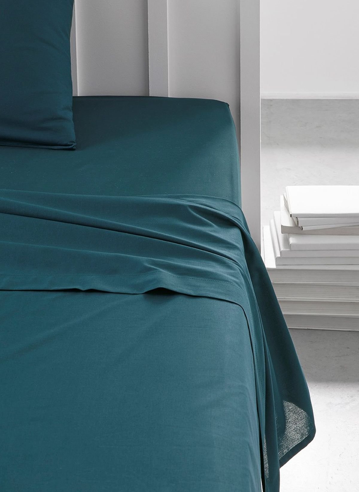 Flat sheet for bed in plain cotton TODAY LINGE DE MAISON Blue