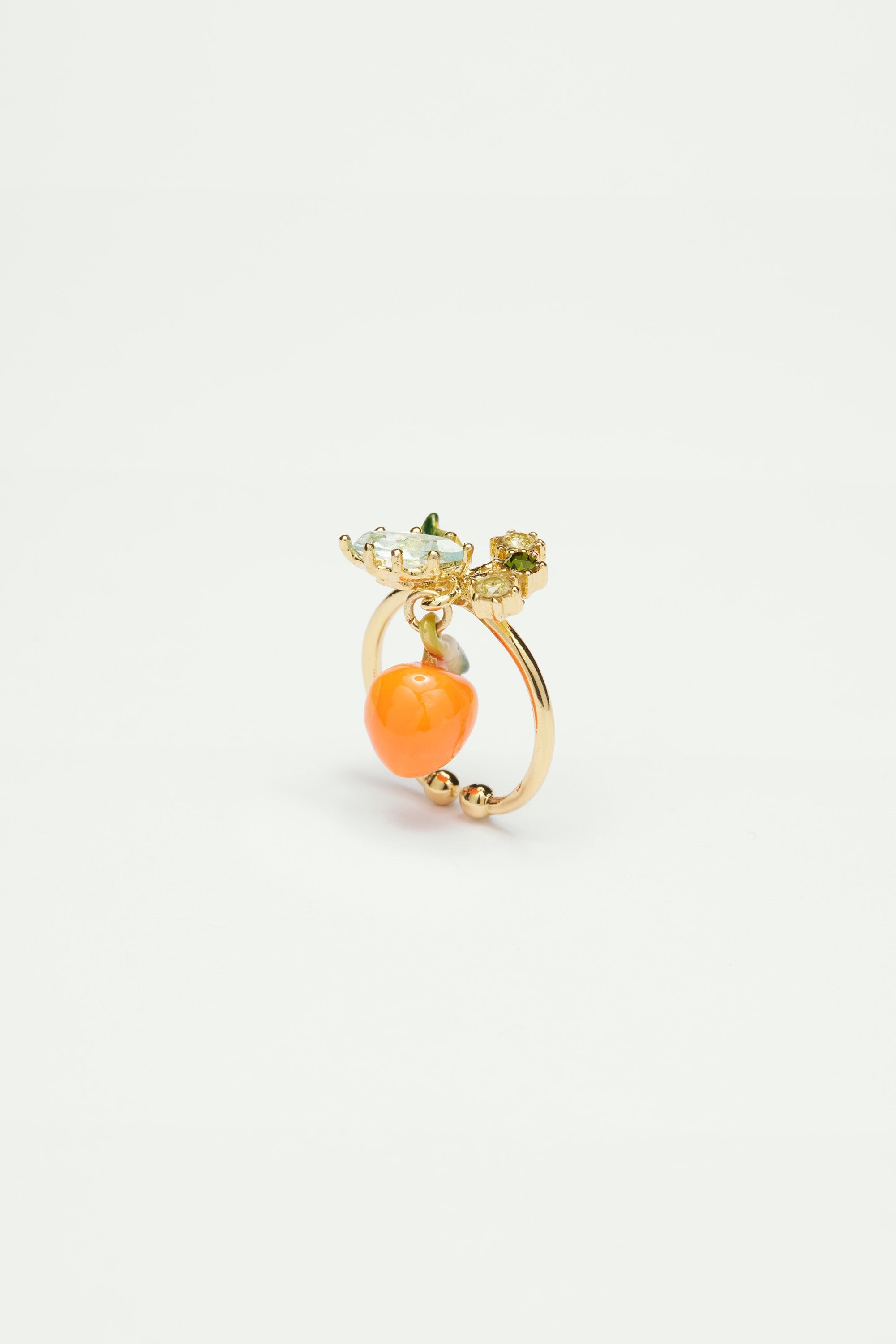 Adjustable ring in orange with small stones LES NEREIDES Orange