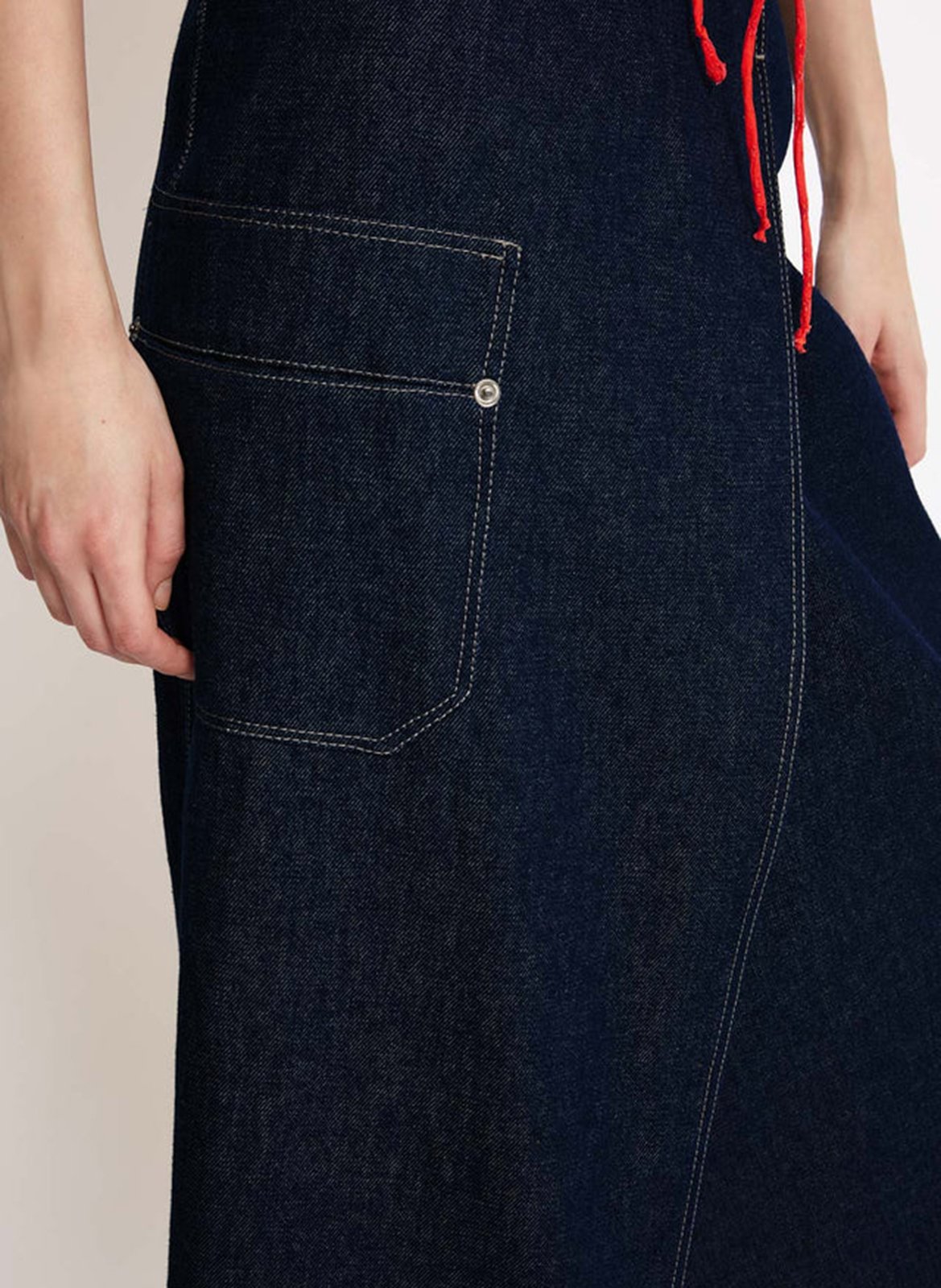 Cotton denim midi skirt ROSEANNA Blue