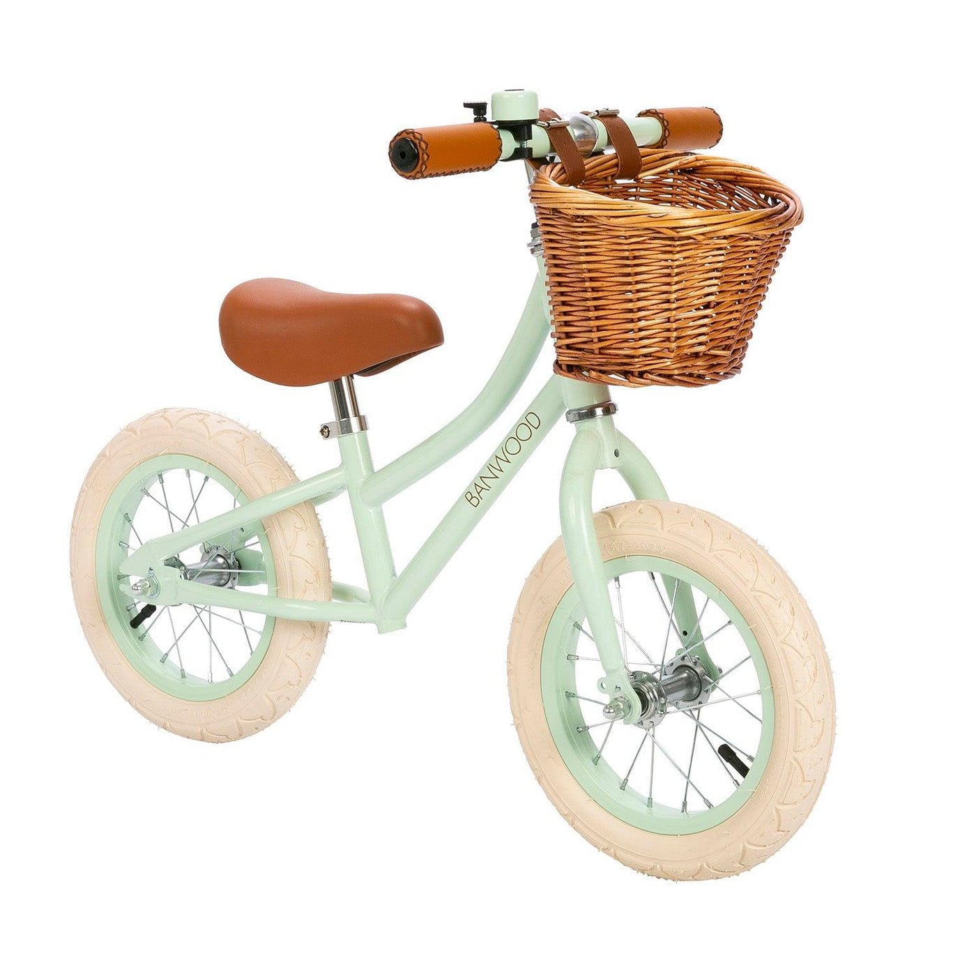 Cream steel balance bike cycling 3-5 years Banwood Green