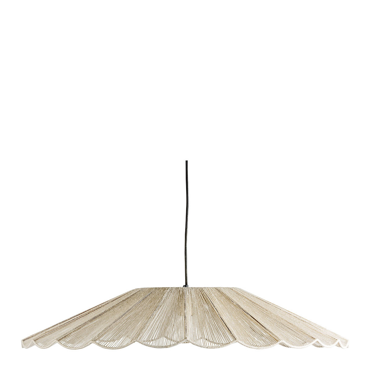 White and metal daisy jute pendant light - ø 90 cm BLANC D'IVOIRE White