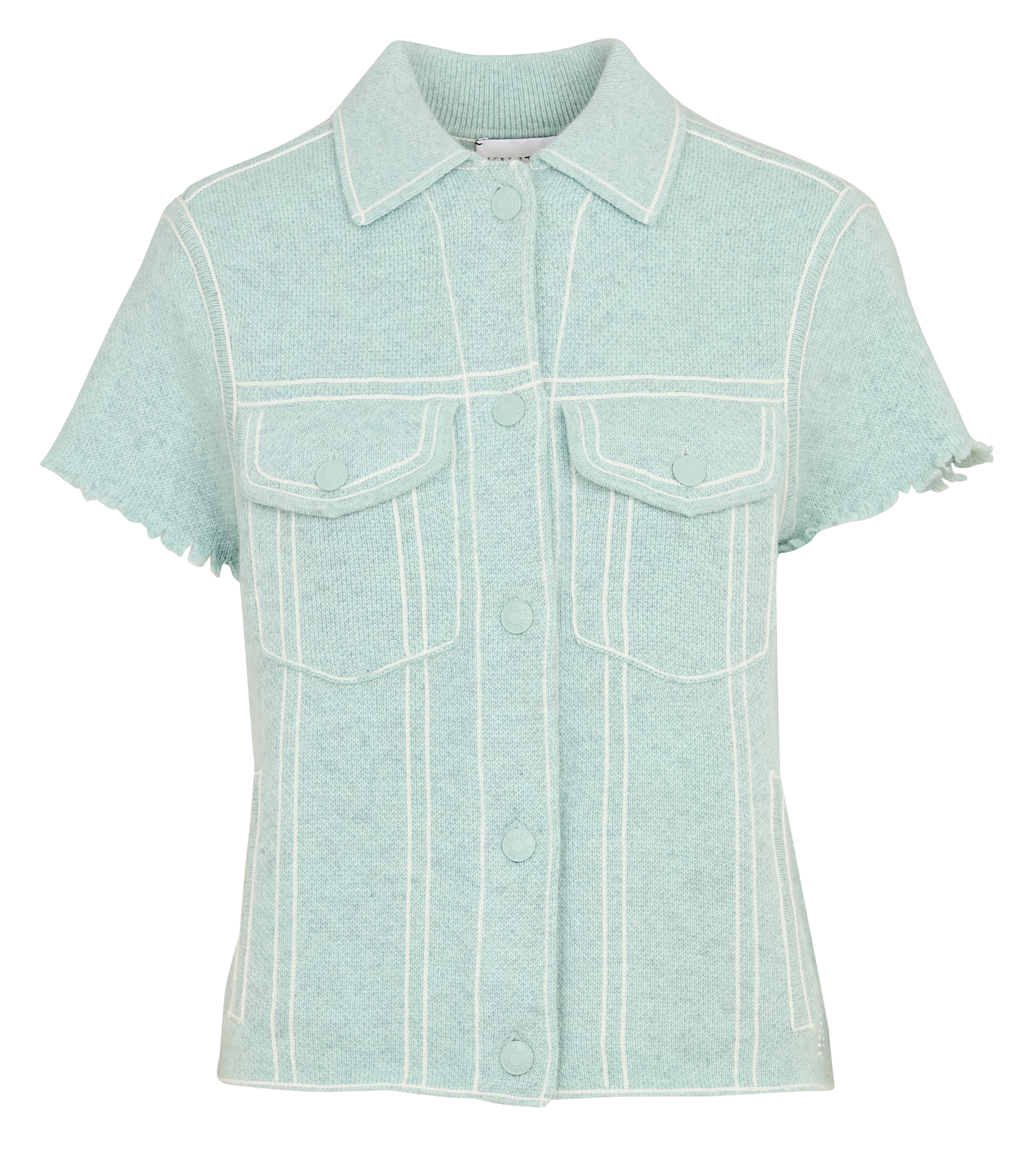 Top col classique en cachemire KUJTEN Vert