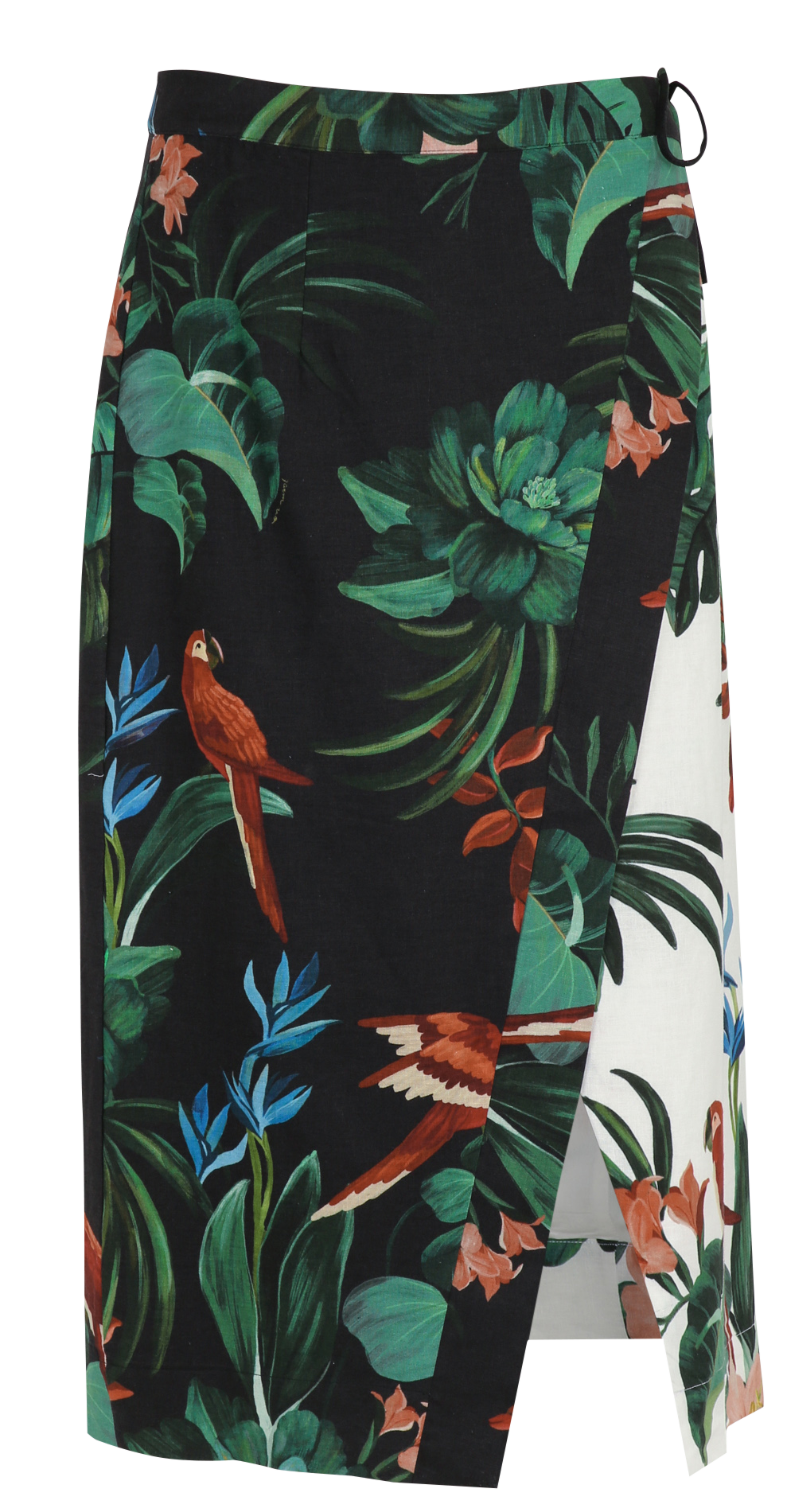 Jupe midi portefeuille en lin mélangé FARM RIO Multicolore