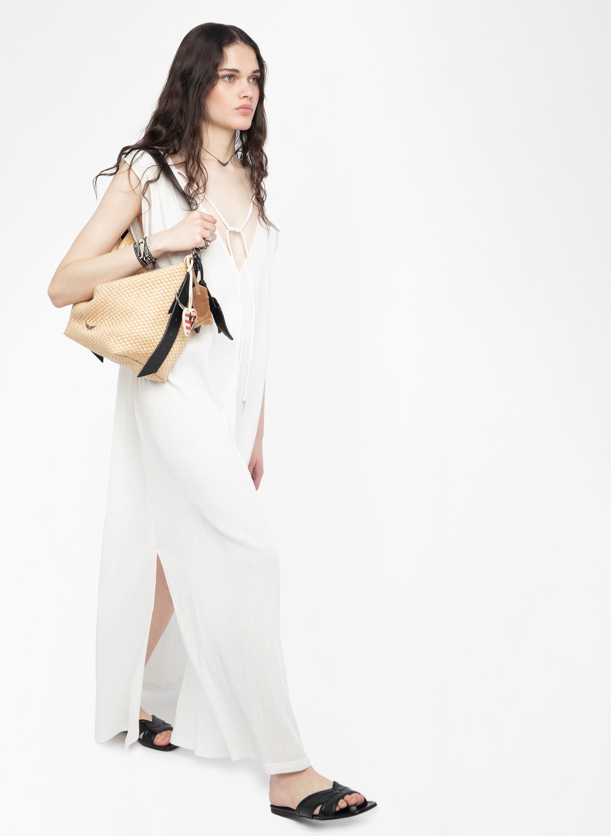 Robe longue col v ZADIG&VOLTAIRE Blanc