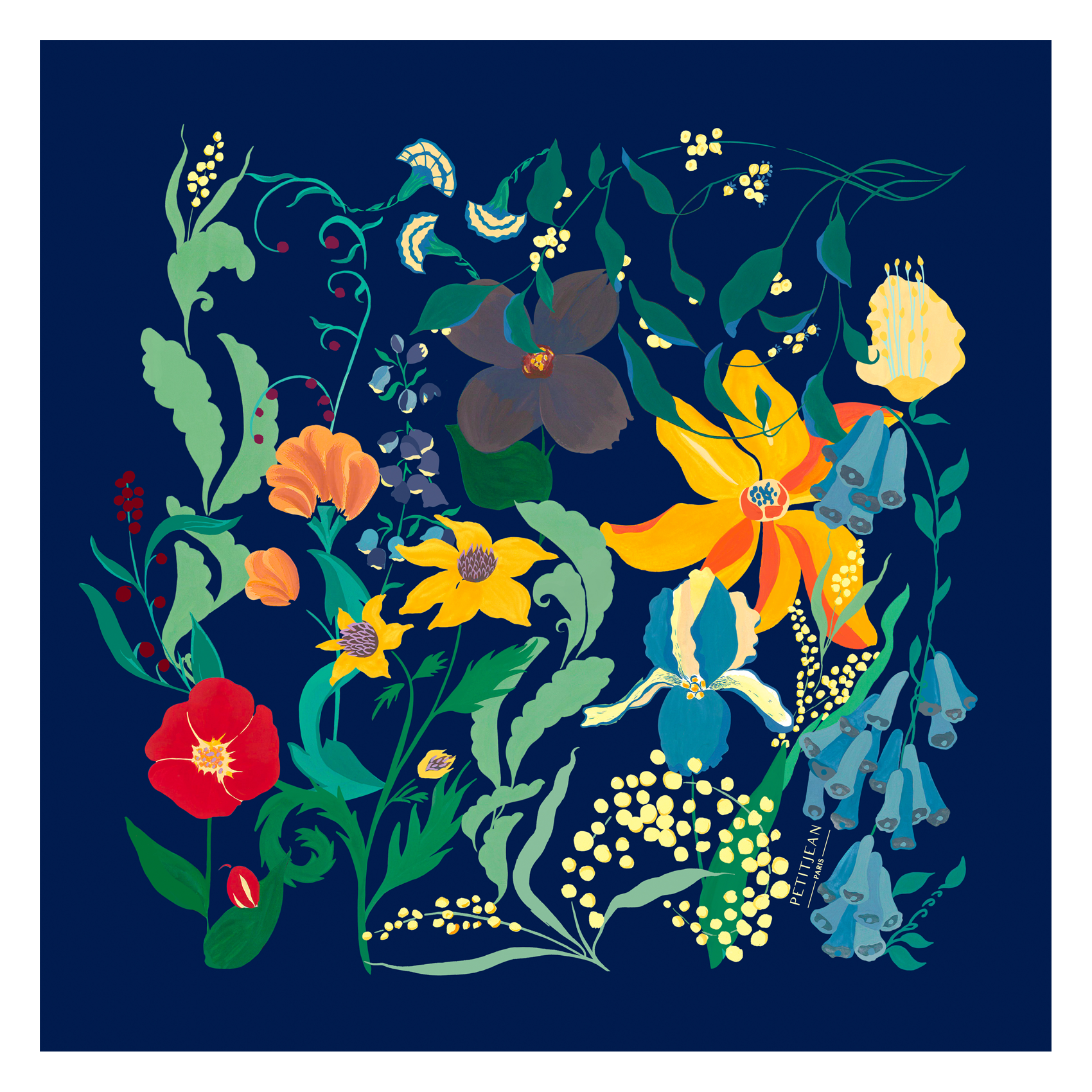 Floaty silk scarf PETITJEAN PARIS Blue