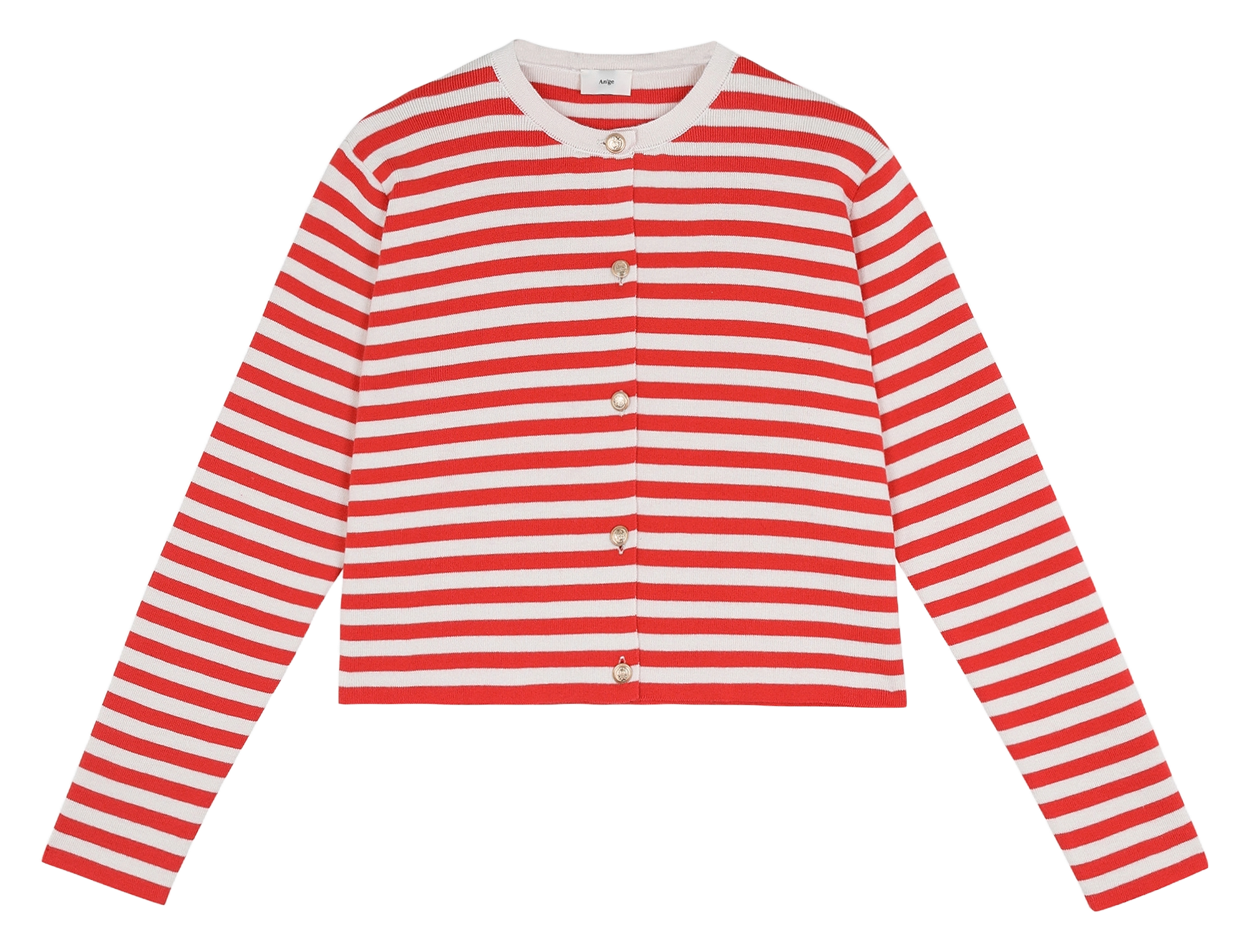 Buttoned striped cardigan AN'GE Orange